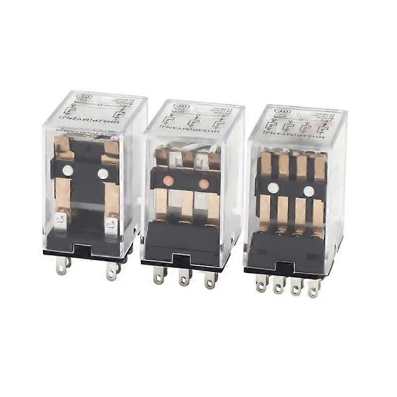 Miniature Electromagnetic Relay Switch LED Indicator Version DC12V DC24V AC220V 1Pcs