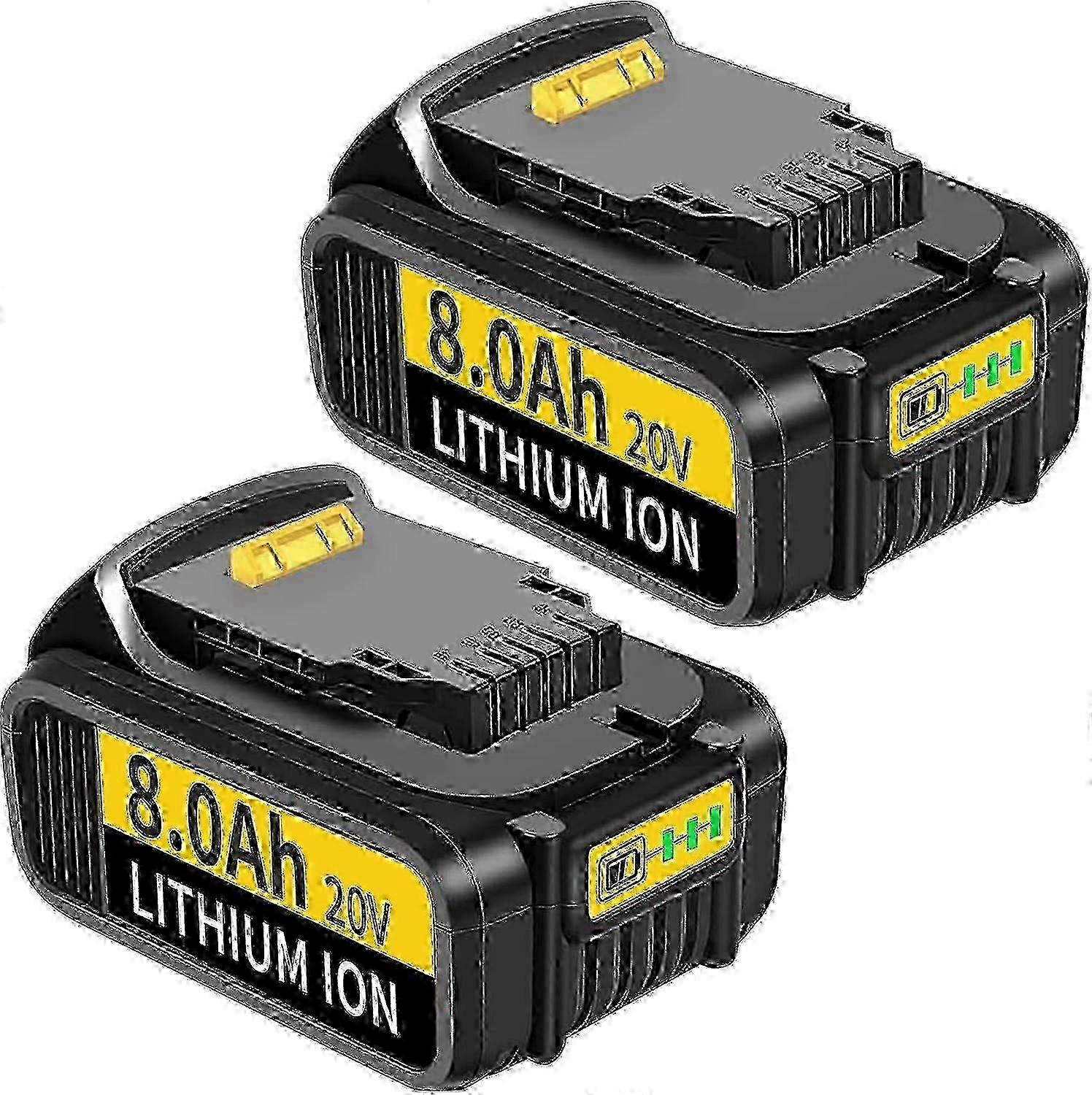 4 Pack 8.0ah 18V/20V Replacement Battery Compatible with Dewalt DCB 18V Battery Pack