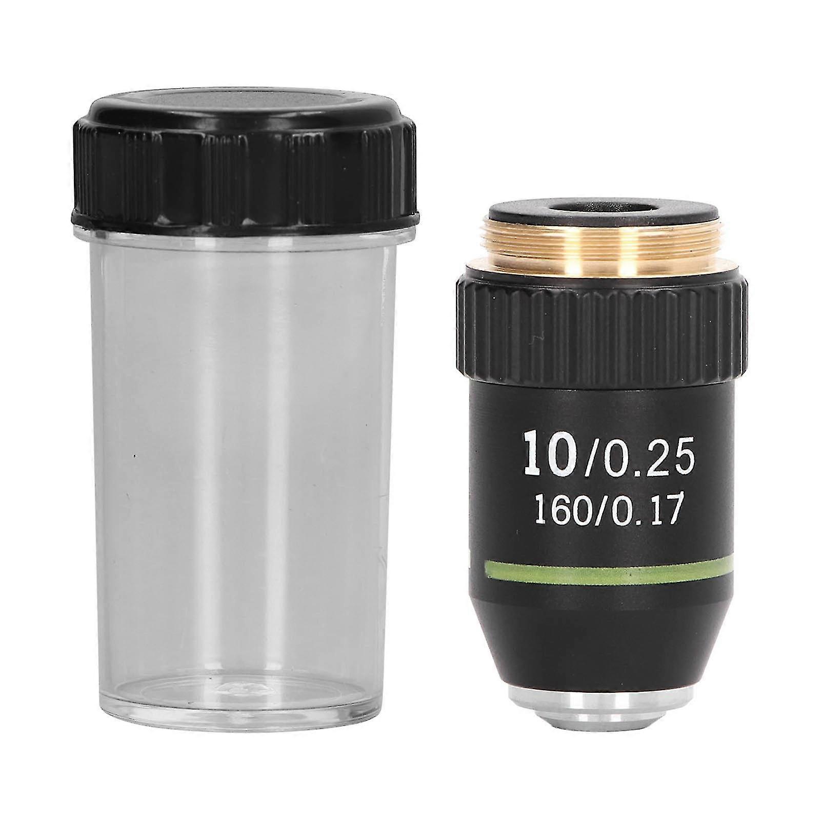 25-26 Microscope Lens Achromatic Objective 10X 20.2mm Interface Accessory for Replacement