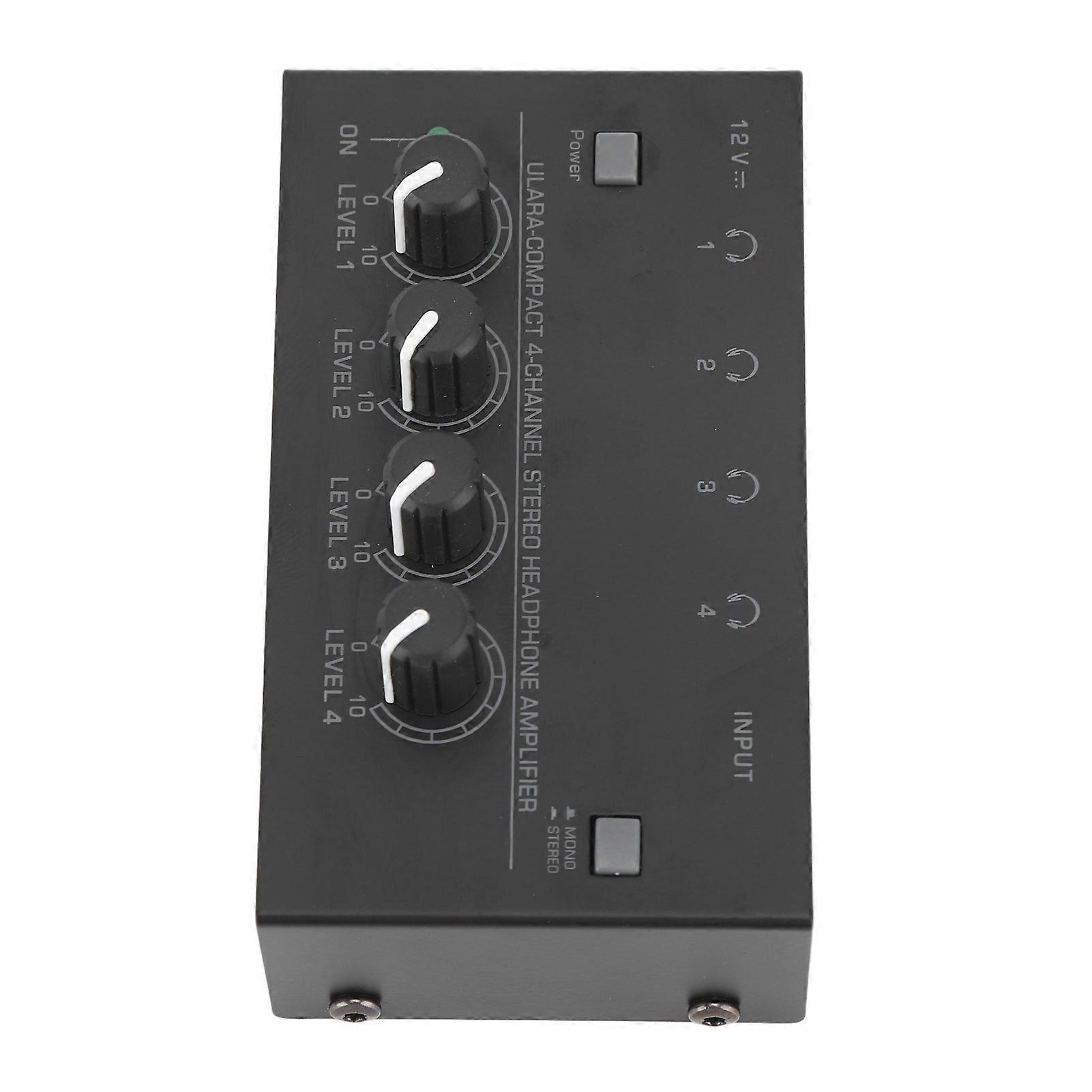Professional Sound Mixer 4 Channel Listening Headphone Amplifier HA400p for Clubs Bars 100‑240V EU Plug 
