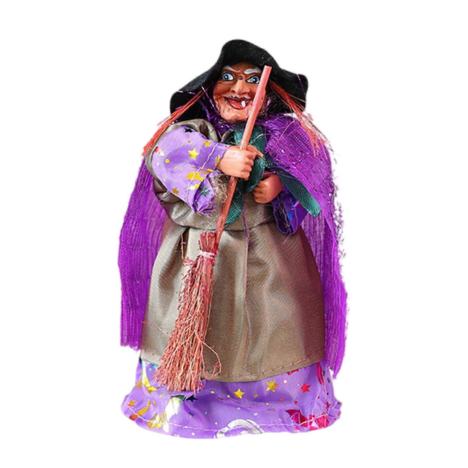 Retro Witch Ornament Easy DIY Assembly No Tools Needed Halloween Party Decors For Home Bar Themed Event  Purple