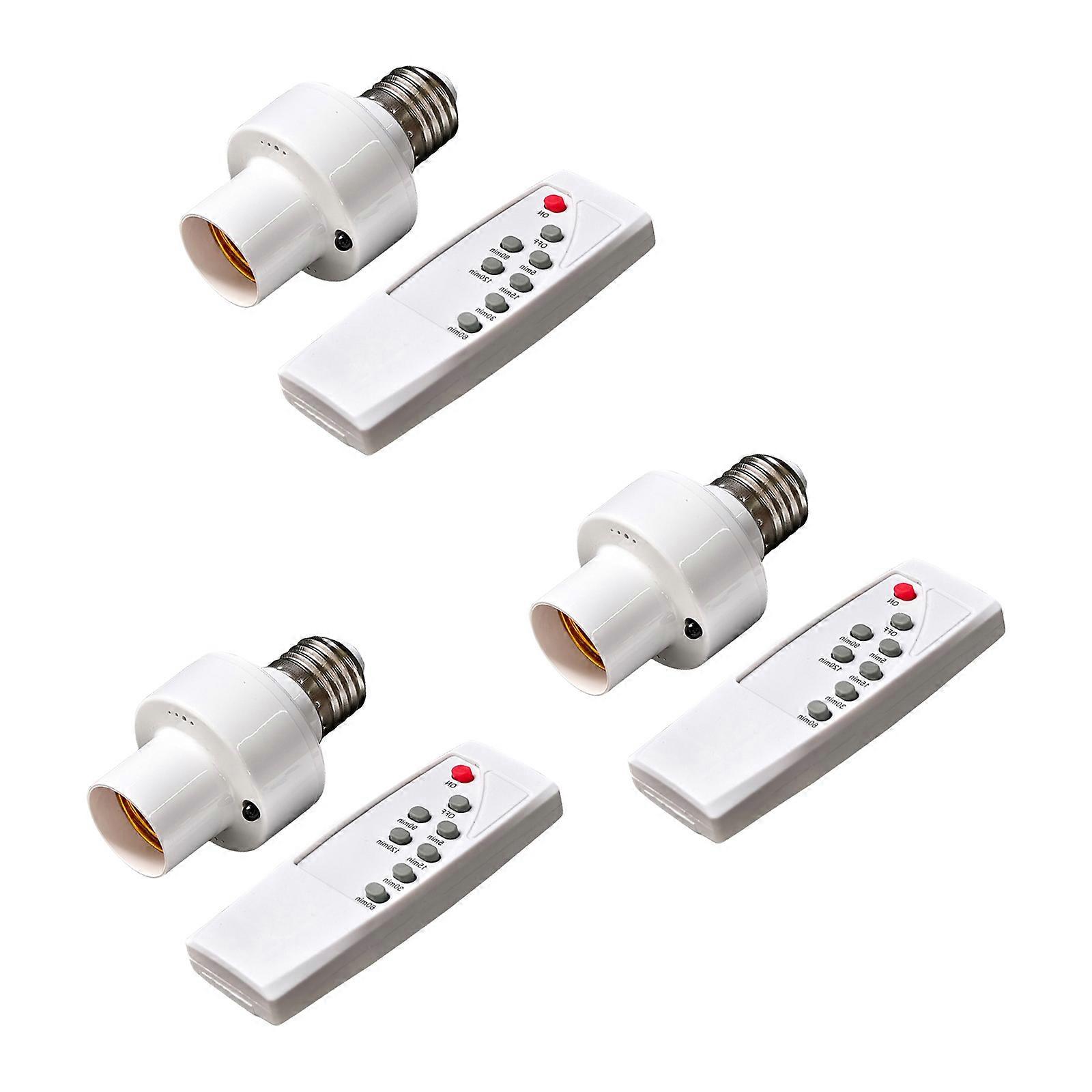 1/3 Set Light Bulbs Socket Switches Remote Control Light Socket E27 Base Lamp Holder for Garage Wireless Light Switches Multicolor
