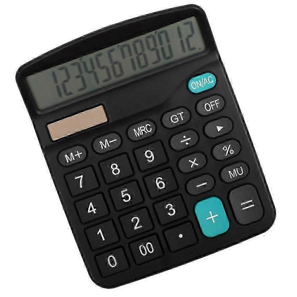 Fiauli 12-Digit Solar Powered Large Display Calculator Home Office Accountant Tools