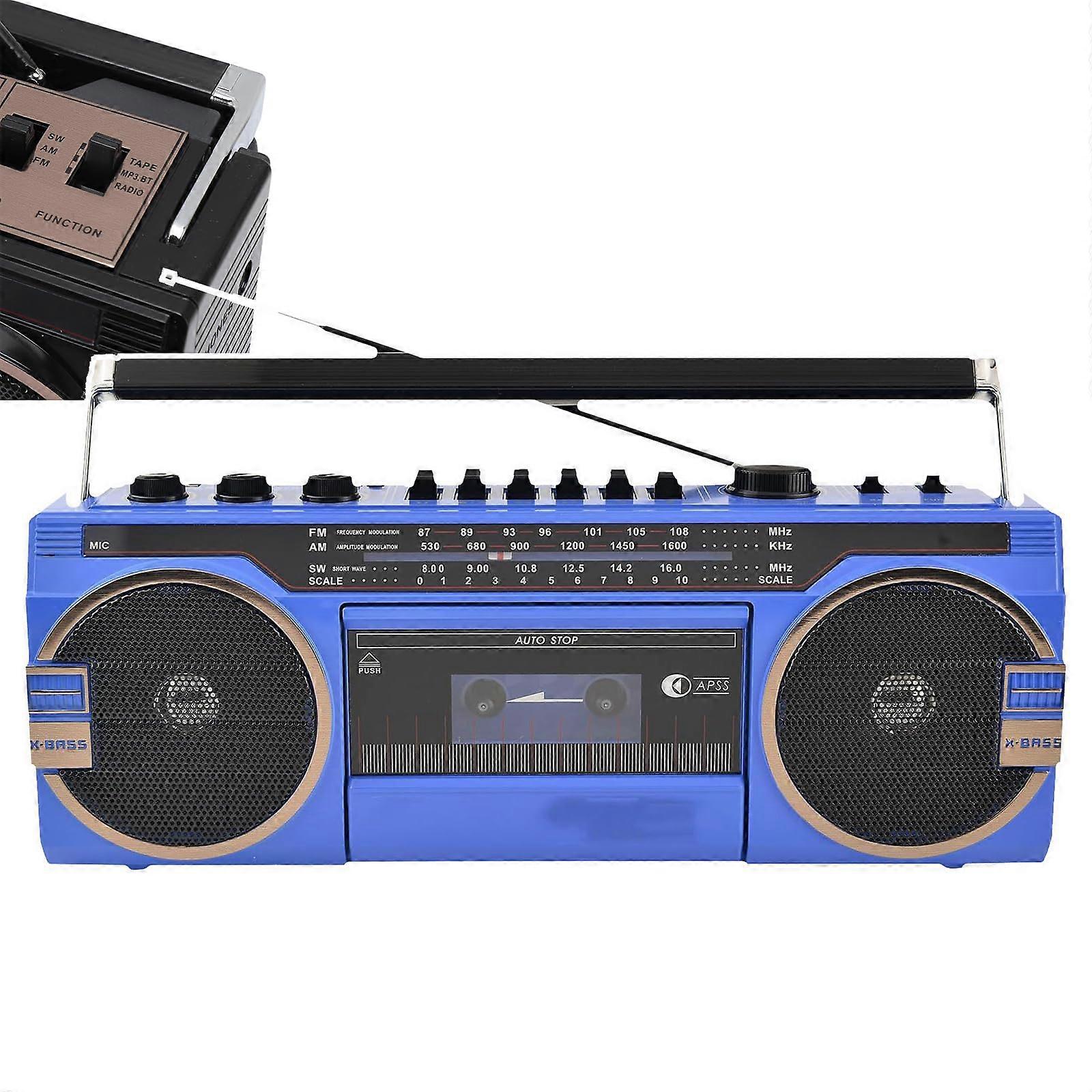 Classic 80s Style Retro CD Player Boombox MultiBand AM/FM/SW12 Bluetooth 5.0 USB SD Red