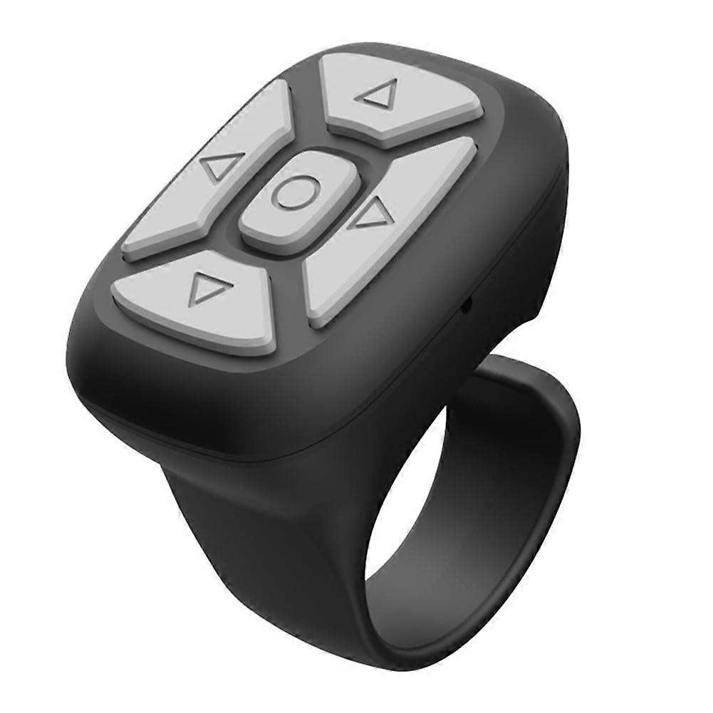 jixopn Automatic Page Turner Browsing Bluetooth-compatible Ring Remote Control (Black)