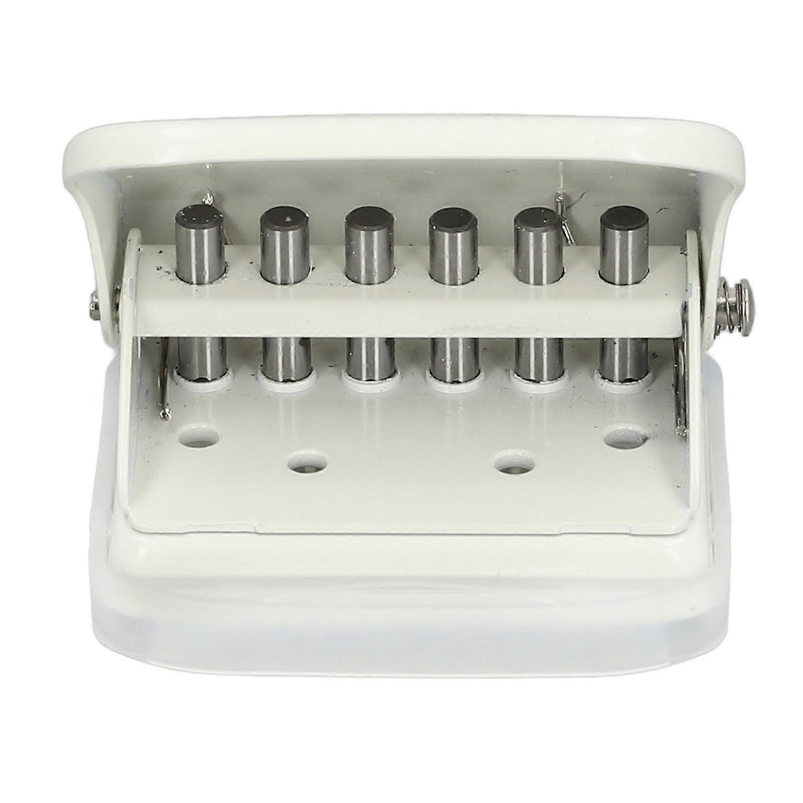 6 Hole Punch 5 Sheets Capacity Loose Leaf Paper Puncher with Positioning Ruler for A4 A5 B5 White
