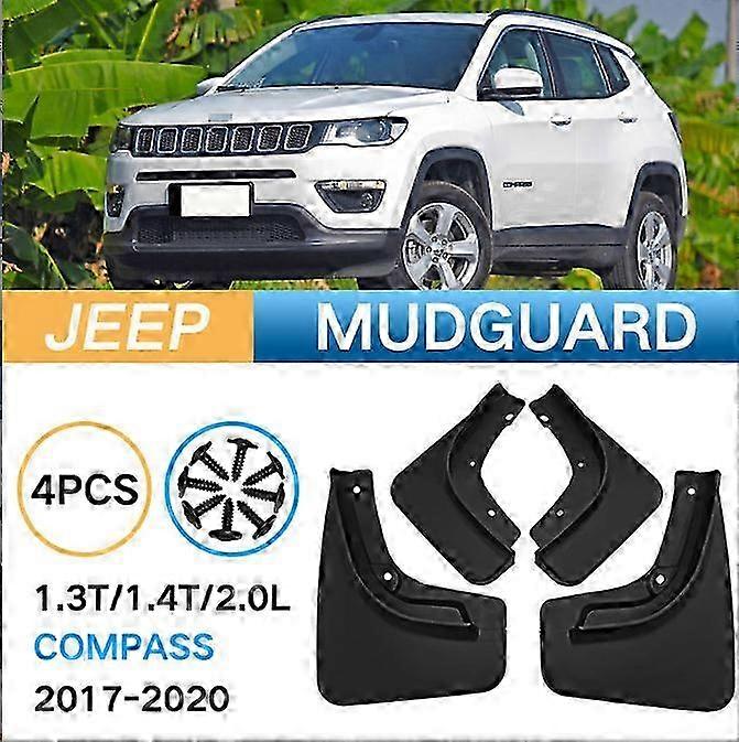 4pcs Black Mud Flaps Splash Guards Fender Mudguard For 2017-2024 Jeep Compass