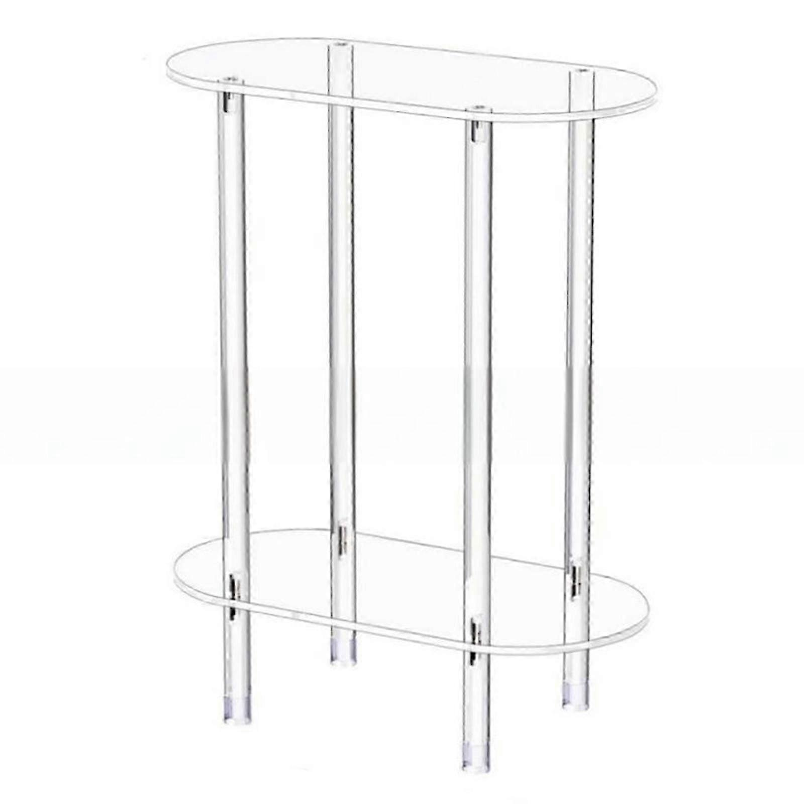 Space Saving 2 Layer Elliptical Shelf Functional 2 Layer Oval Rack Practical Storage Shelves compatible Dormitory Apartment Myi