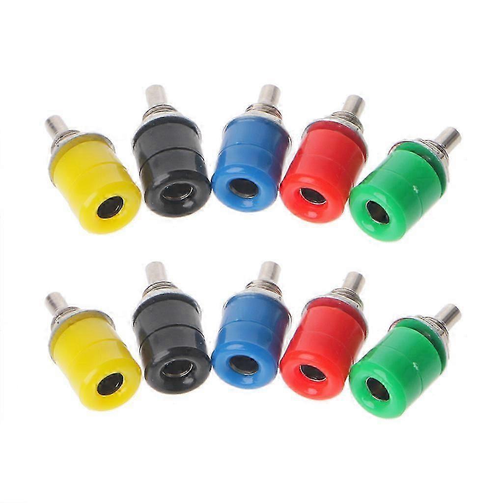 10 Pcs 5 Color 4mm Female Banana Plug Socket Connector Binding Post o Termin
