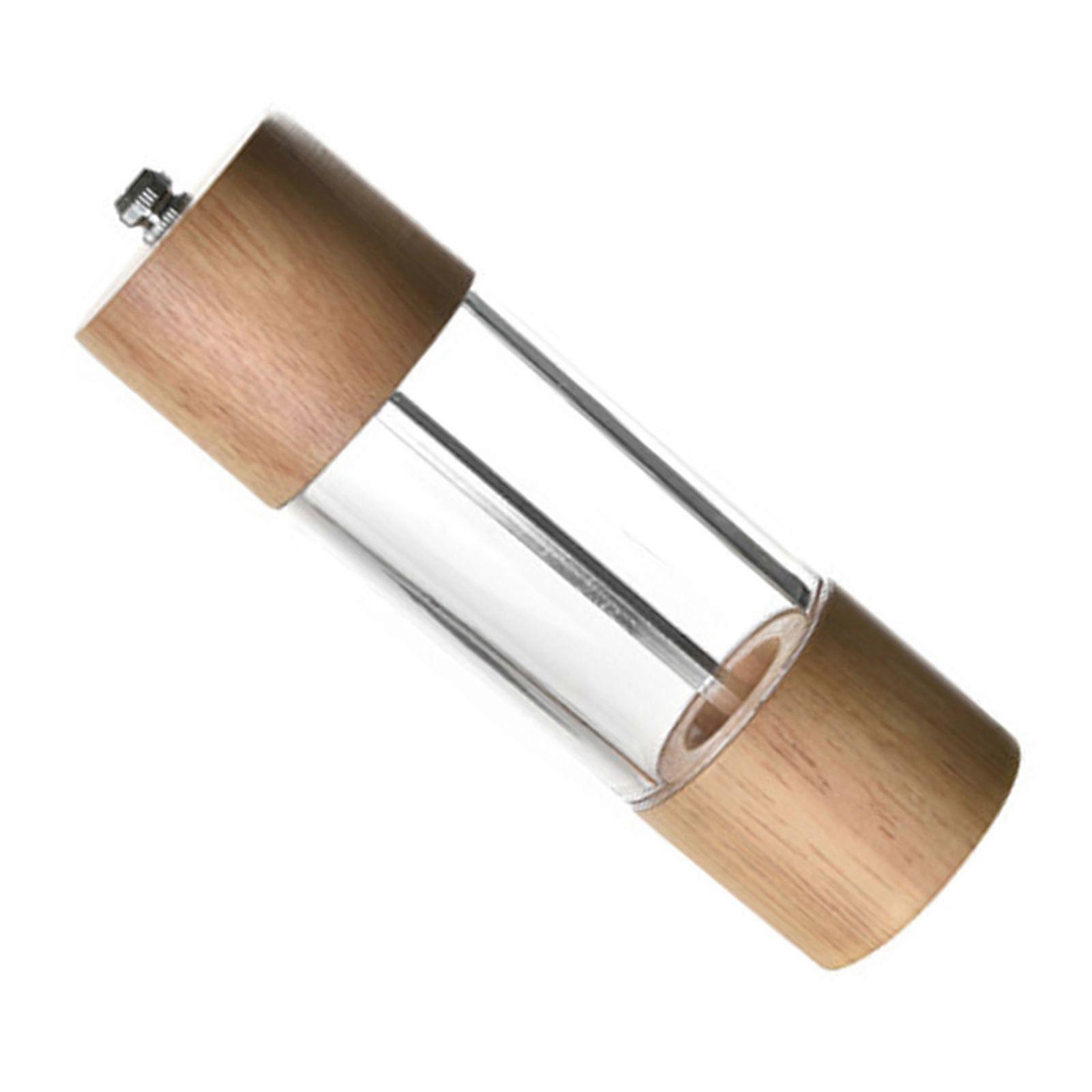 Manual Pepper Grinder Multifunctional Efficient Grinding Oak Patchwork Acrylic Pepper Mills Shakers S SH