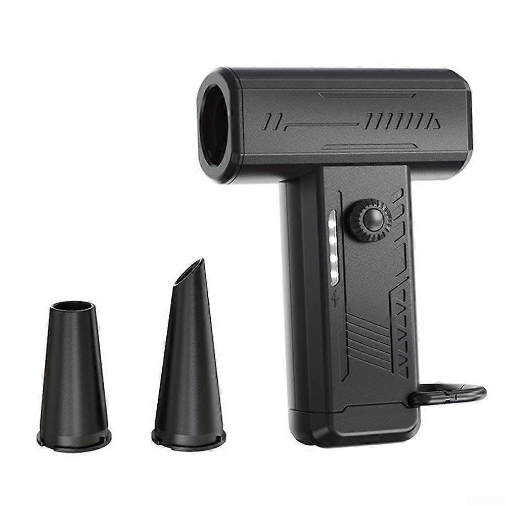 Mini Turbo Fan With LED Light 130,000 RPM Emergency Airflow Black