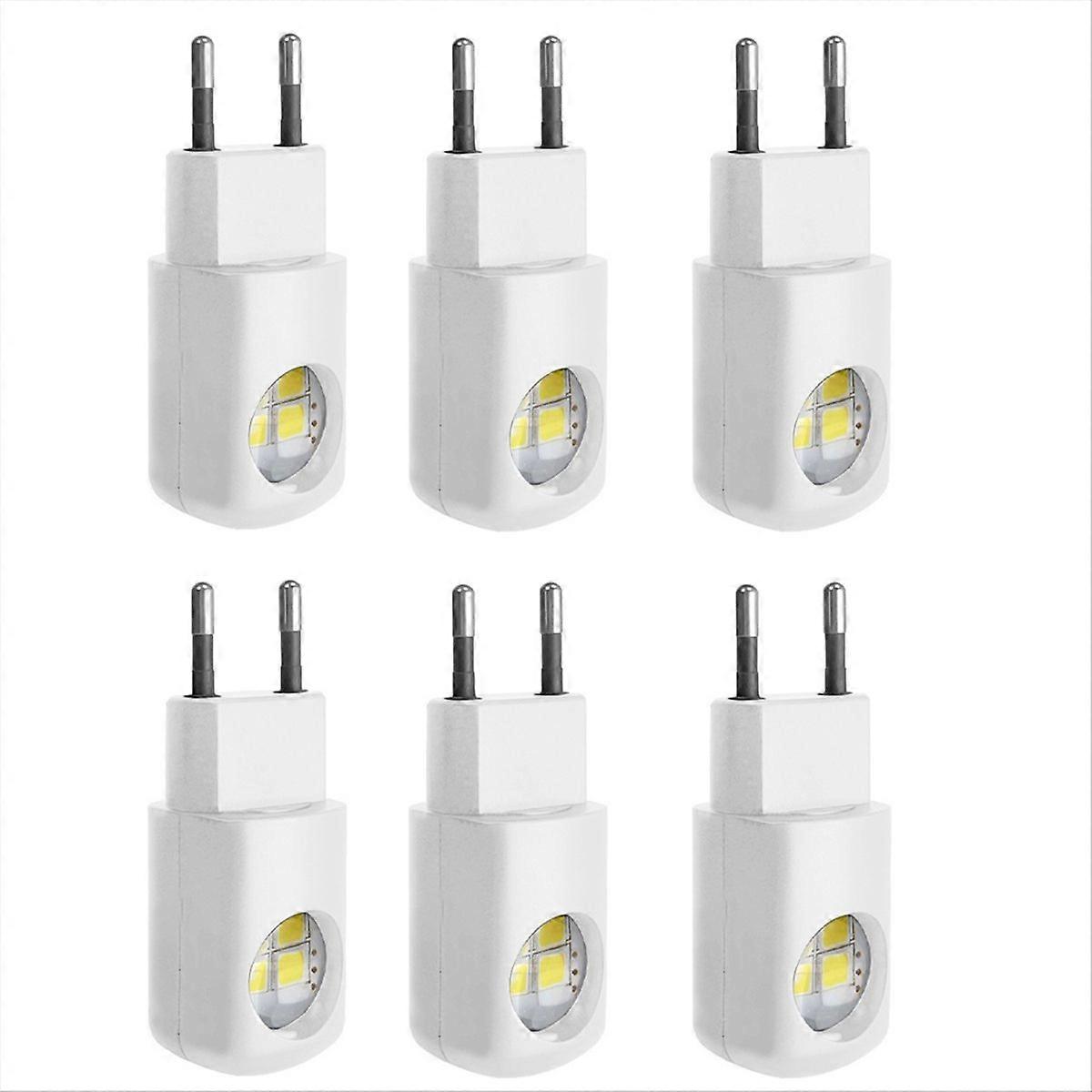 6 Pack LED Night Light Plug-in Wall Outlet Light EU