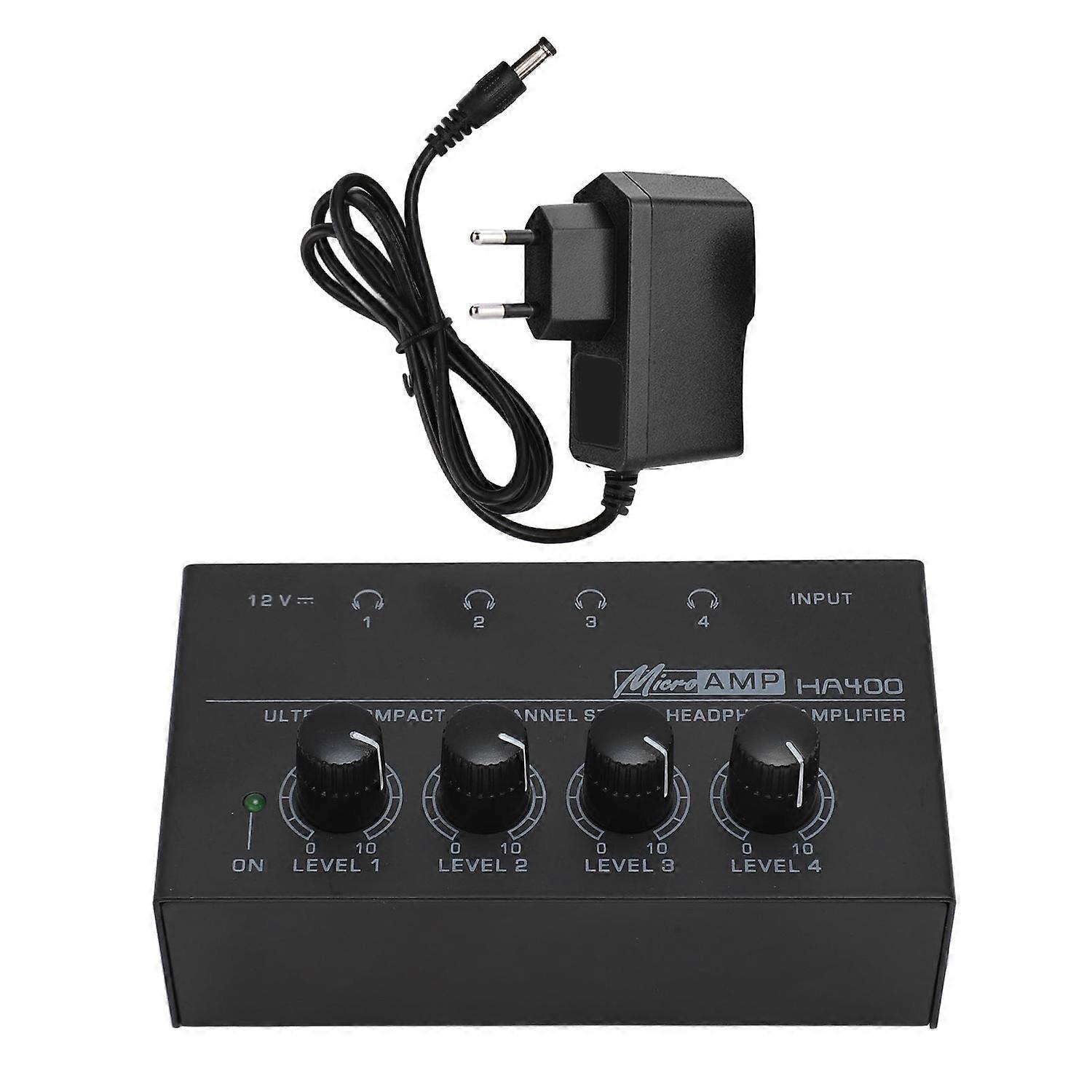 Headphone Amplifier Professional Low Noise Mini High Power 4 Channel Stereo Headphone Amplifier for 