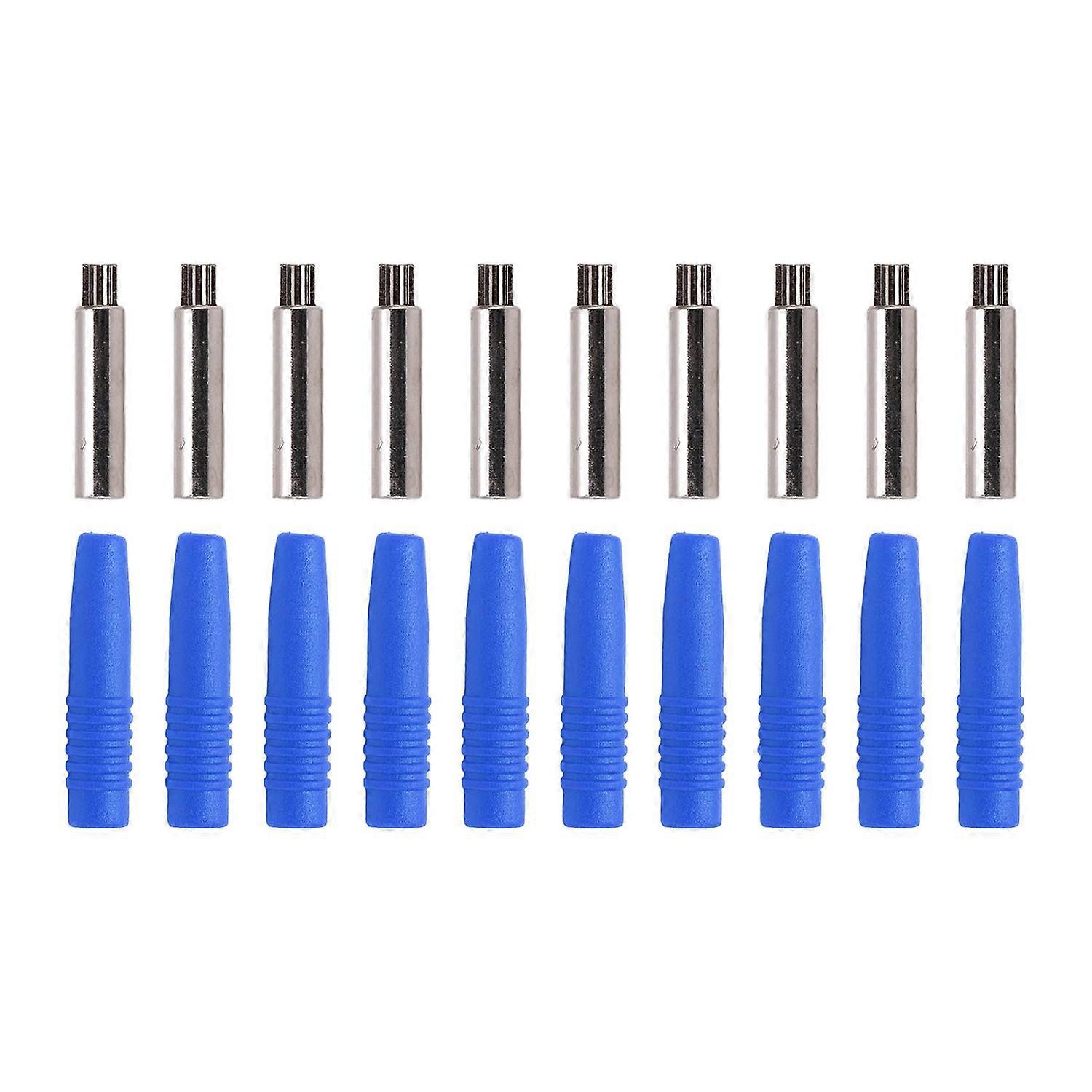 10Pcs Insulated 2mm Banana Plug Coupler with Protection Shrouded for Testing EquipmentBlue