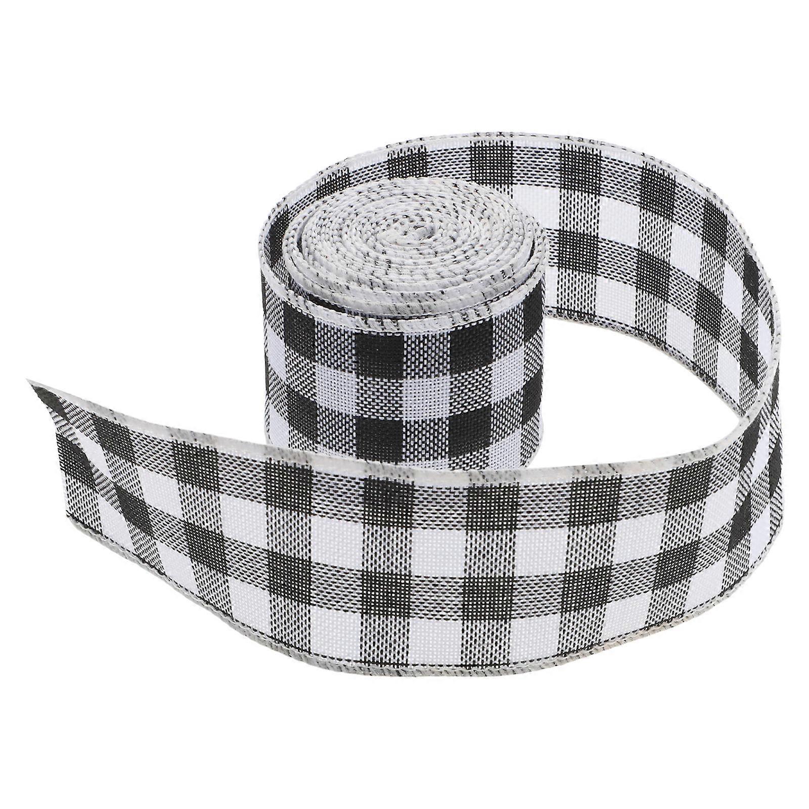 Christmas Wired Ribbon Burlap Ribbon for Present Wrapping 1 Roll Multi Color