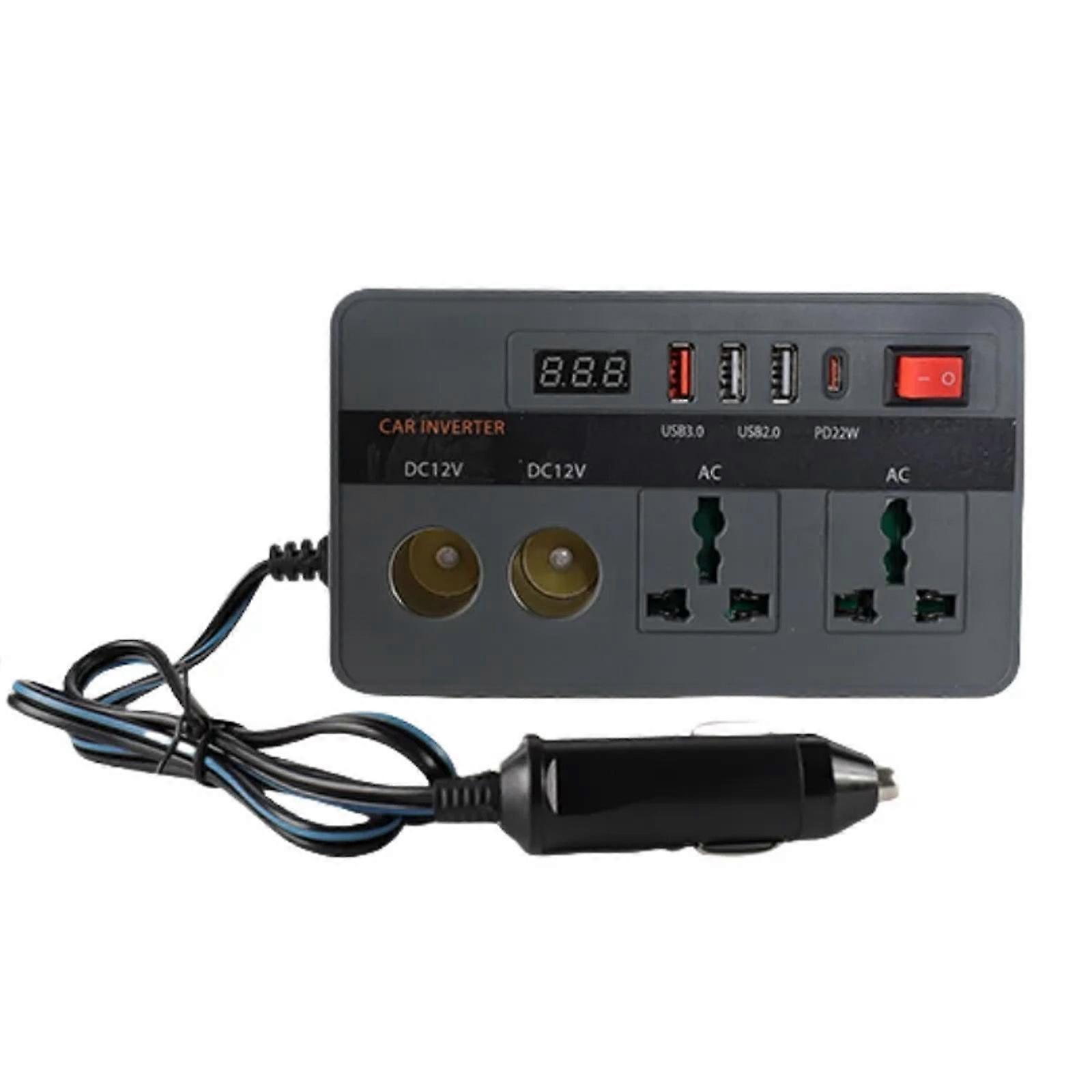 Purpose Car Power Inverter 300W Output Detection Tool For Outdoor Adventures Charging Multicolor