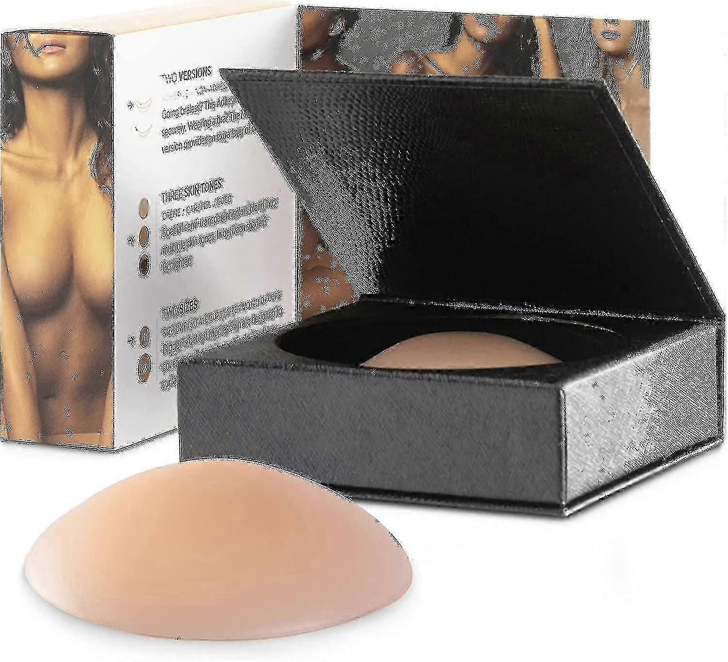 Tepelhoezen compatibel met vrouwen, hypoallergene zelfklevende herbruikbare borstpasteitjes