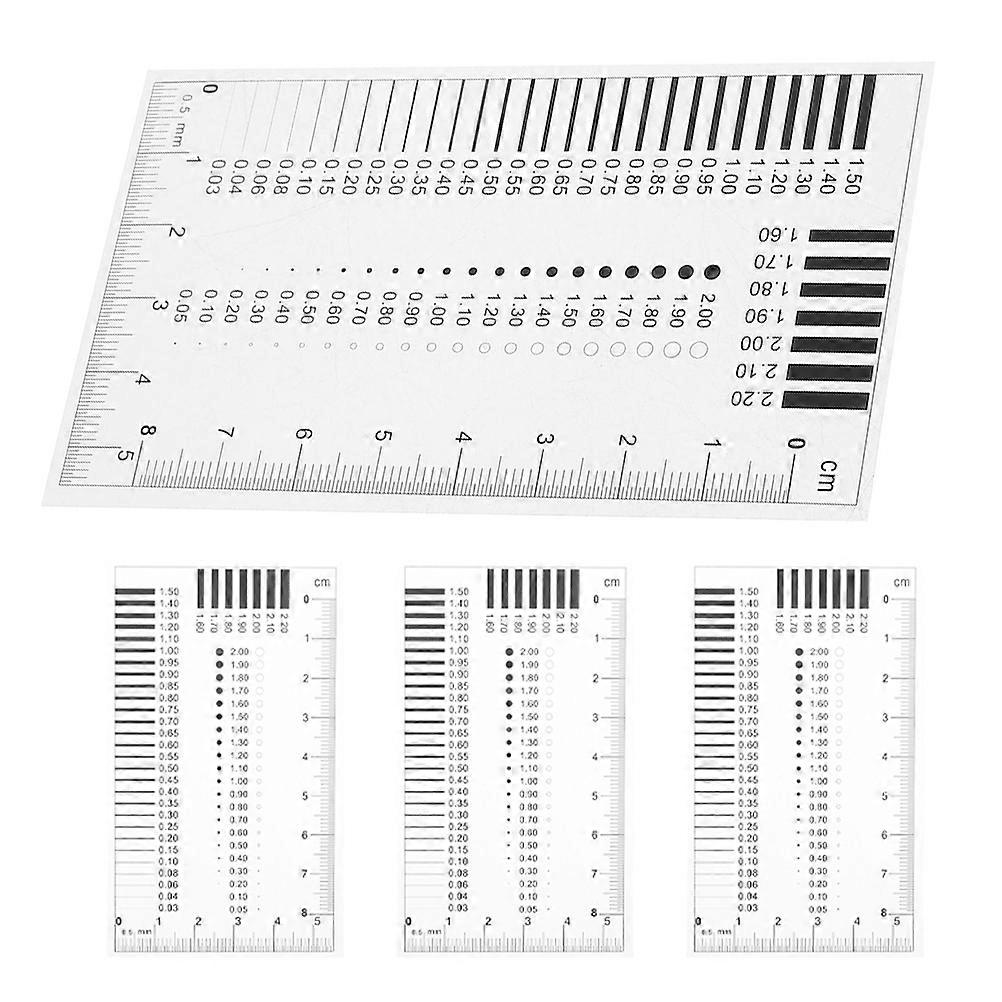 Crack Width Measurement Ruler For Inspection Tools Quality Control Fieldwork 10.00X5.70X0.01CM 4 Pcs