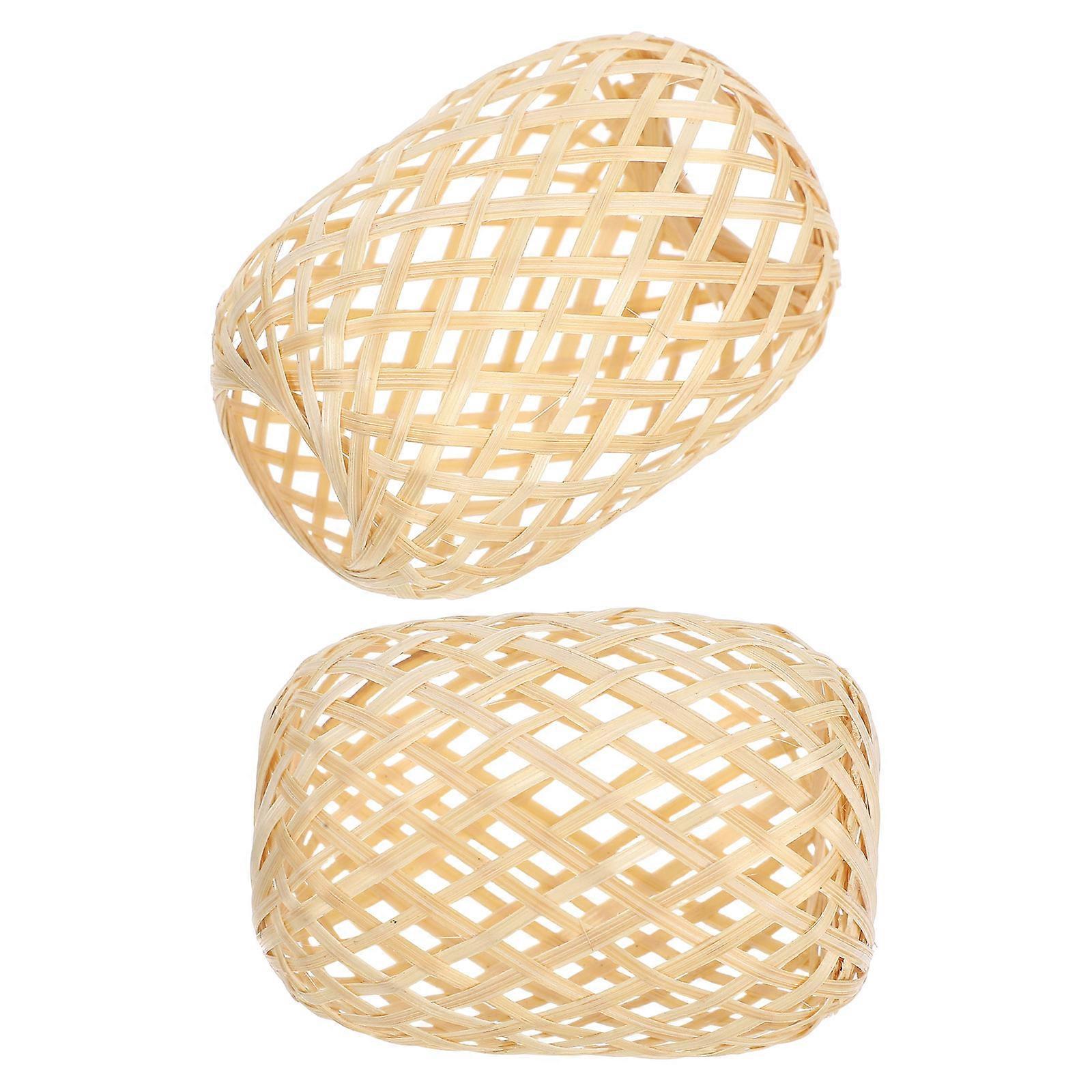 Mini Bamboo Lampshade Created for 2Pcs Handheld Rustic Lantern Covers