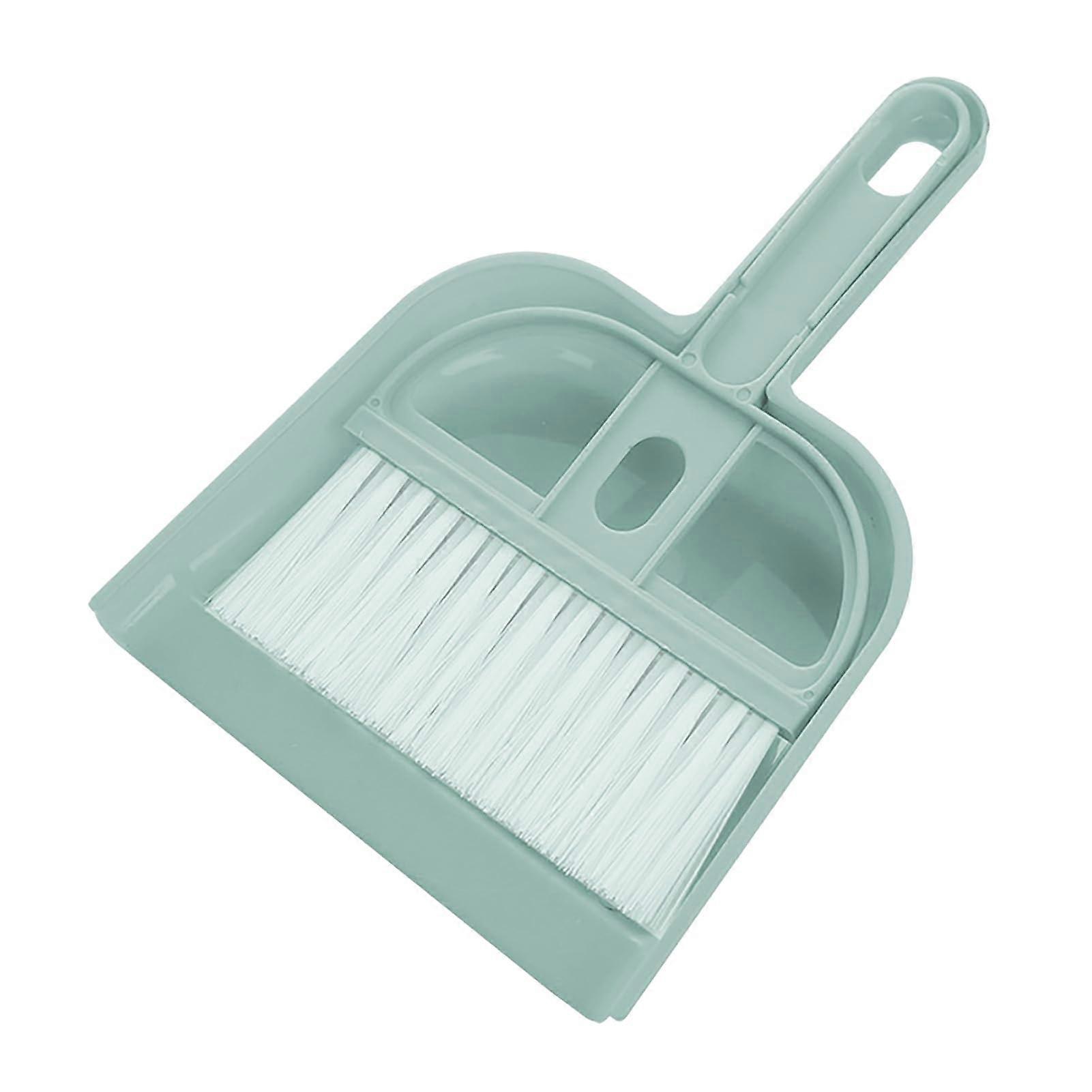 Mini Dustpan and Brush Set for Desktop, Kitchen, Cat Litter, Countertops, Cars (Nordic Blue)