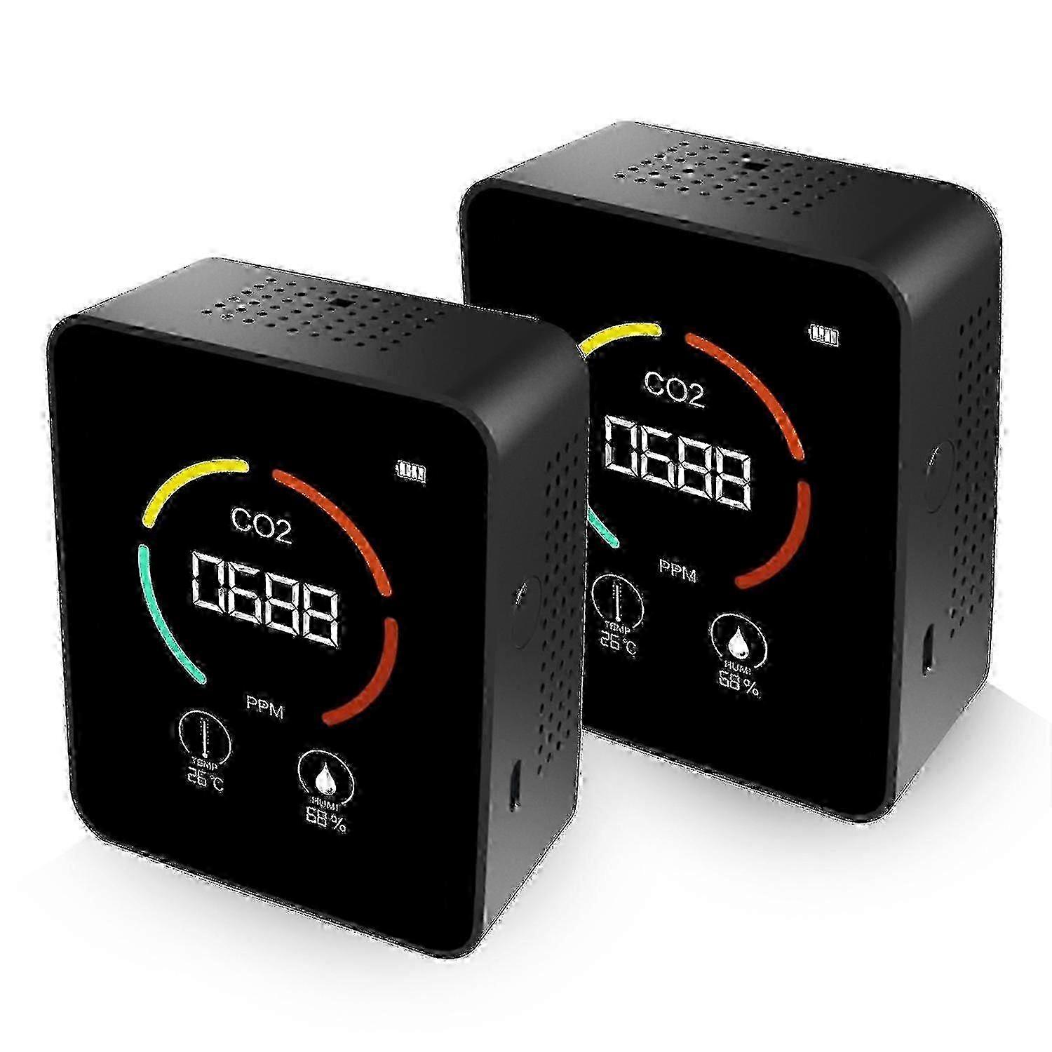 m 3 in 1 Carbon Dioxide Detector Air Quality Monitor Temperature Humidity Air Analyzer 2pcs for CO2 Di