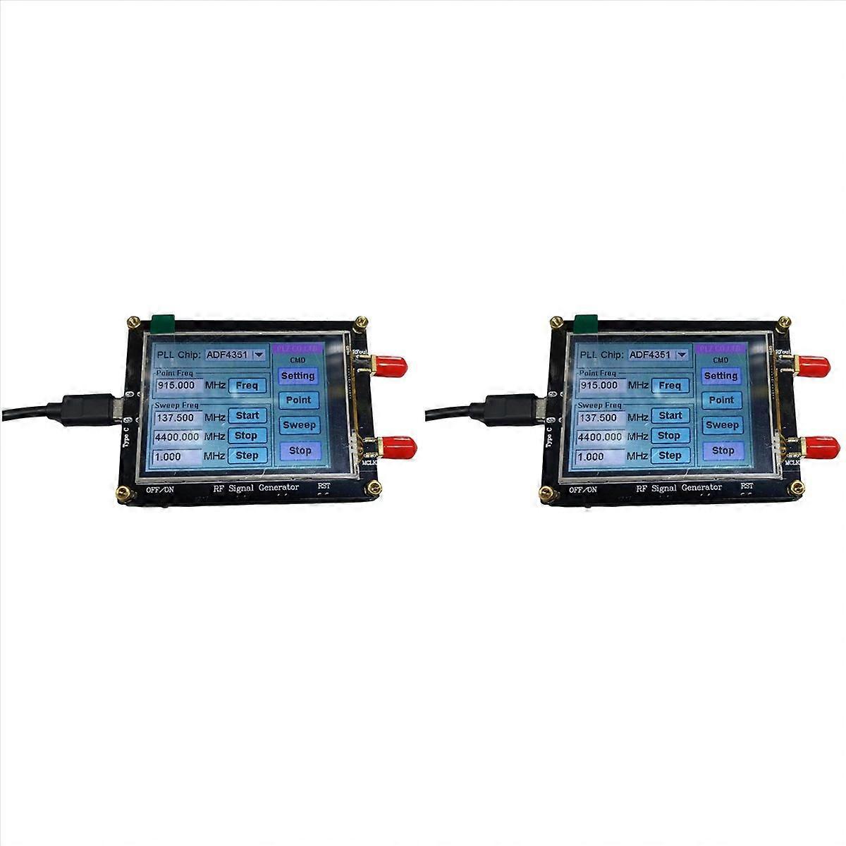 2set Signal Generator with USB Cable Touch Screen ADF4351 35M-4.4G Signal Generator PLL Sweep Genera