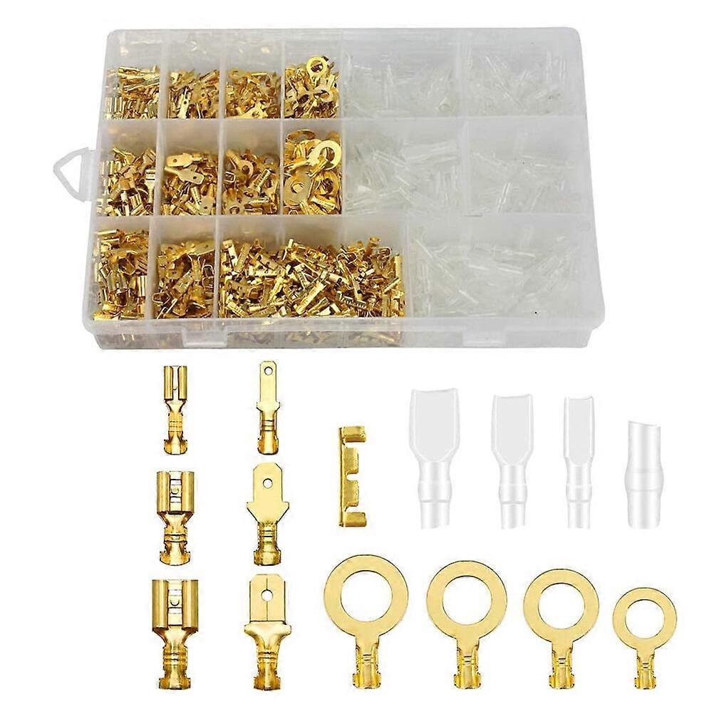 1000 Pcs Cold-pressed Terminal Wire Connectors Spade Terminals Presser Terminal Cold-pressed Crimp Connectors