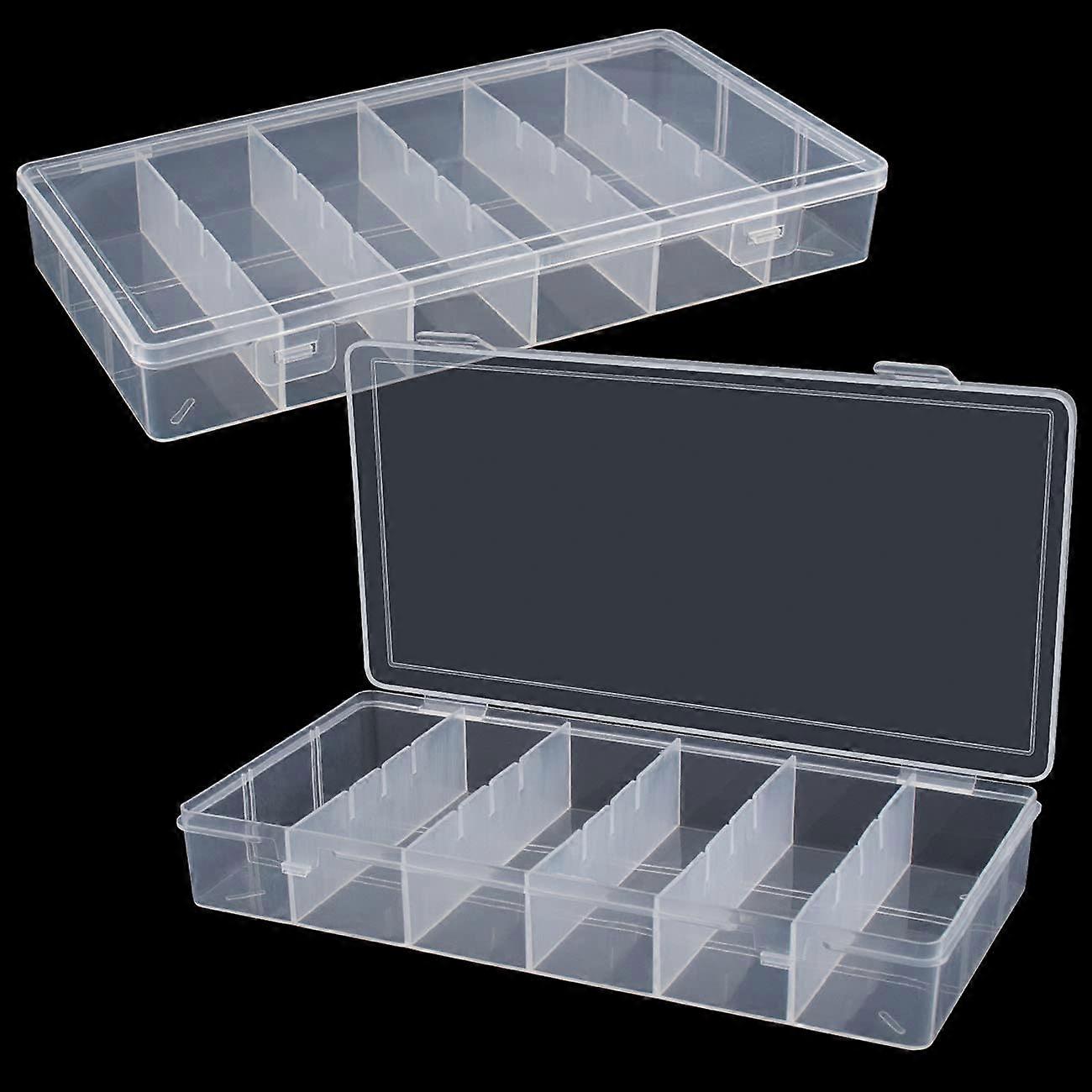 Clear Visible Plastic Storage Box, Cosmetic Tools Organizer, Makeup Tools Box, MultiUse, 2Pack