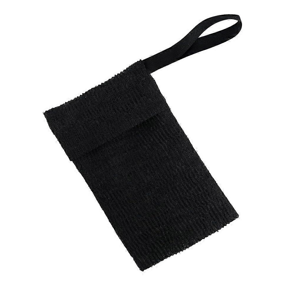 Soap Saver Bag Exfoliating Mesh Pouch for Foaming Bar Soap and Facial Cleansing in Bath or Shower Black