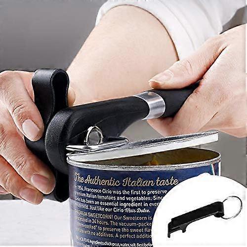 Manual Can Opener with Smooth Edge Cutting, Ergonomic Soft Grip, Stainless Steel for Kitchen and Restaurant