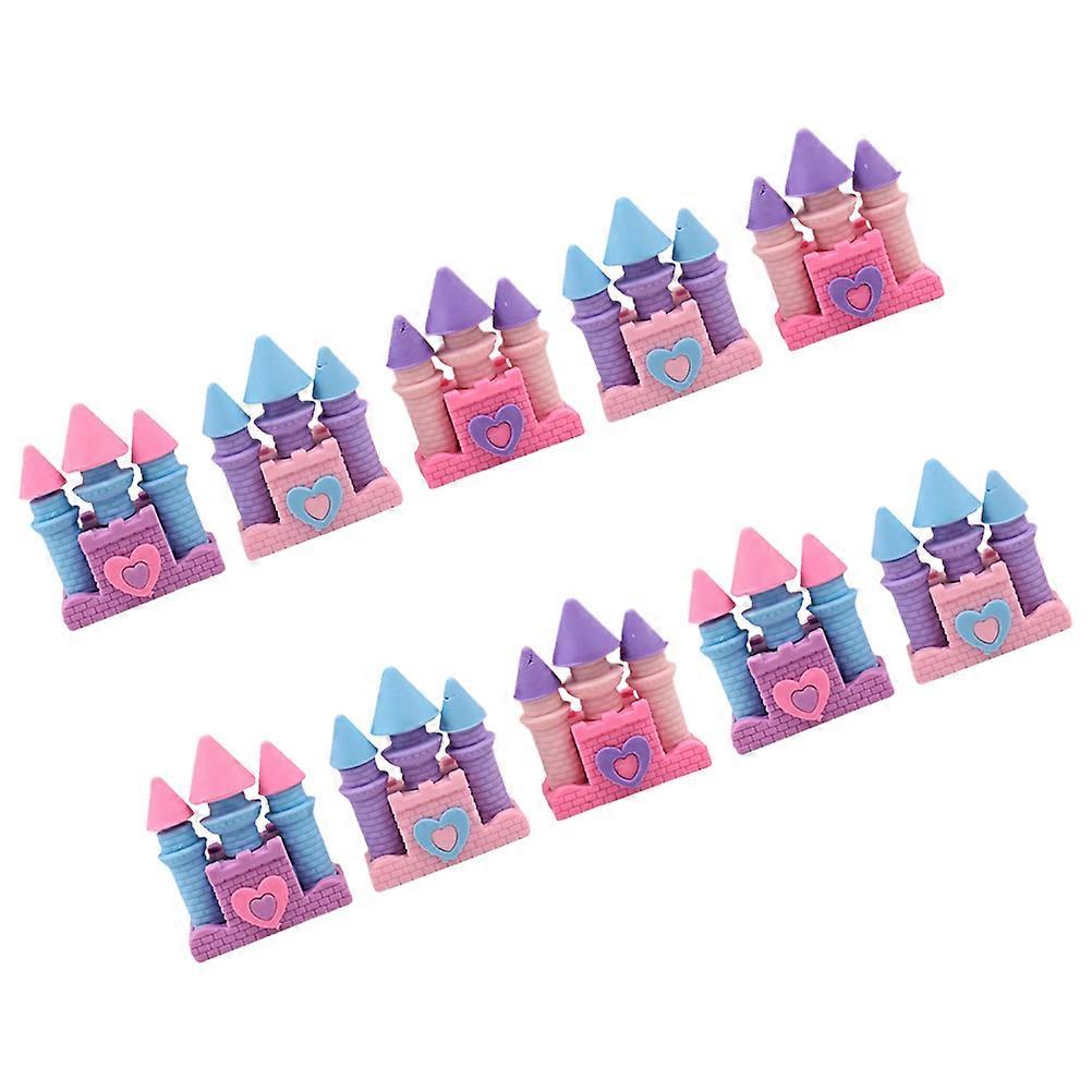 Creative Erasers Castle Shaped Eraser for Home Use 10Pcs Pack