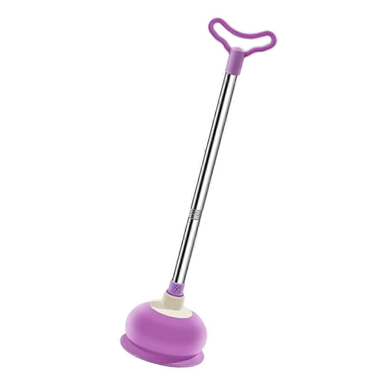 Purple Toilet Plunger with Removable Handle Heavy Duty Rubber Drain Unblocker for Bathroom and Sewer Cleaning