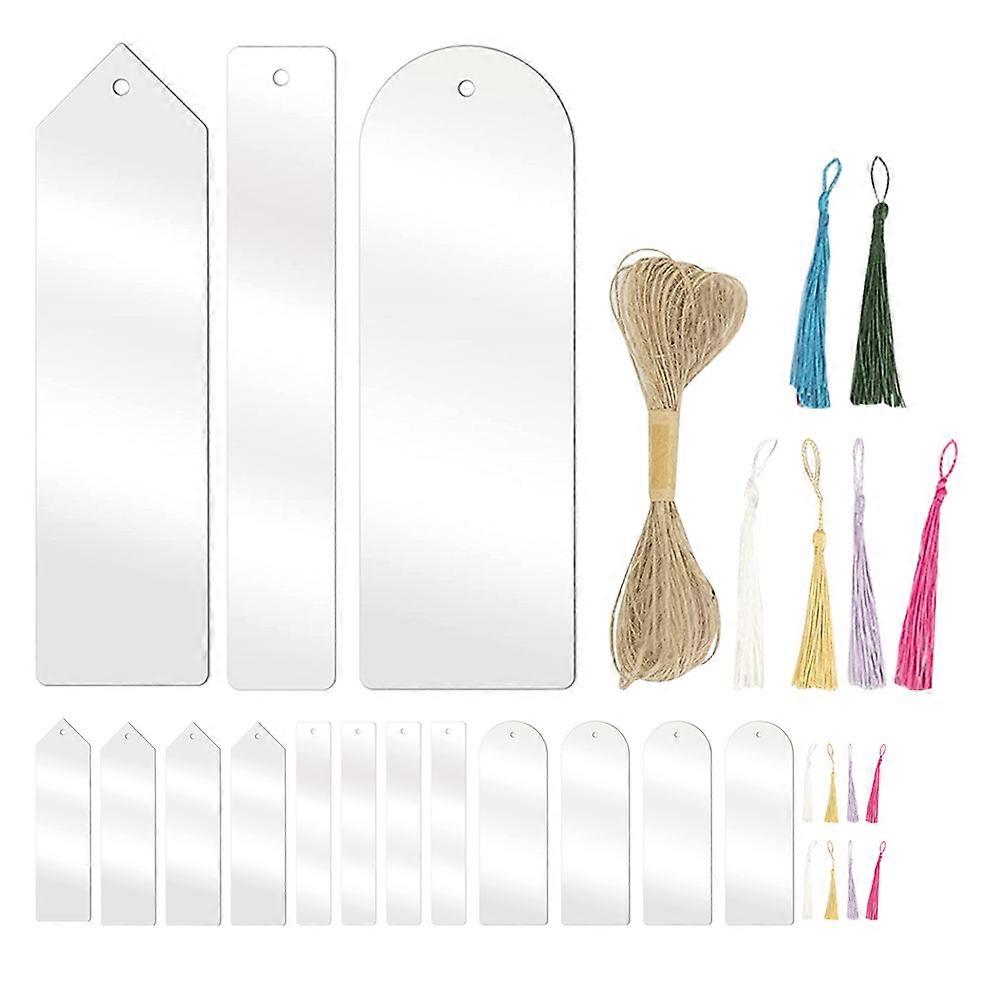 DIY Acrylic Bookmark for Crafting 1Set Transparent Blank Bookmarks with Tassel