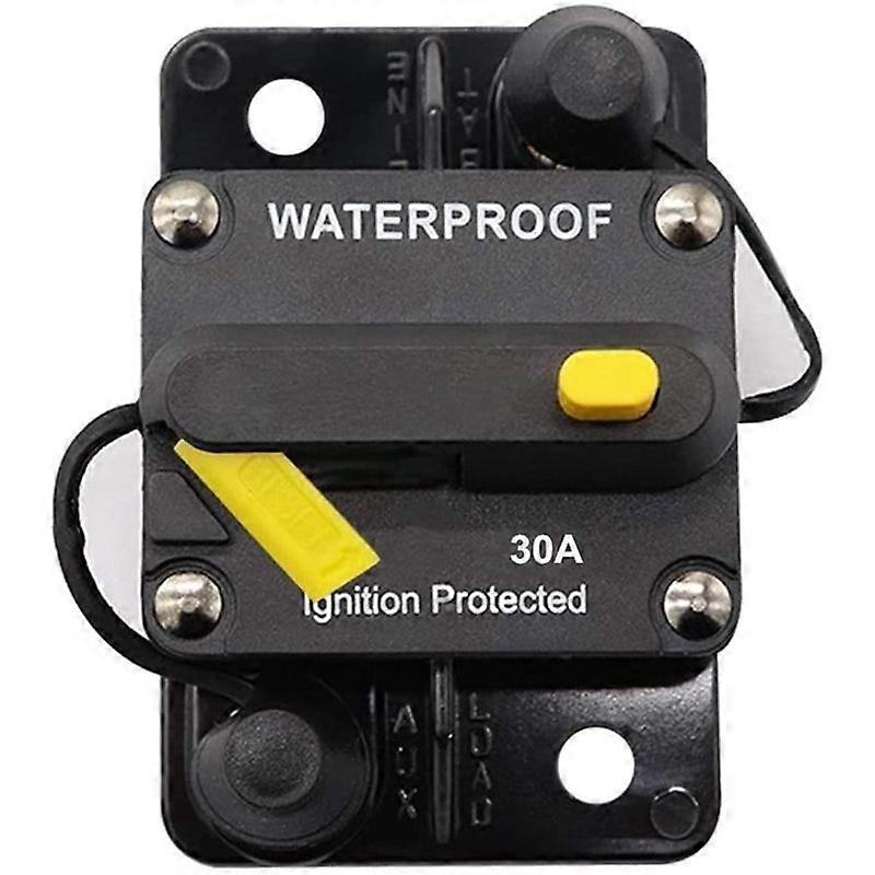 30 Amp Circuit Breaker 12V- 48V DC Manual Reset for Trolling Motor Rv Marine Boat Vehicles System P