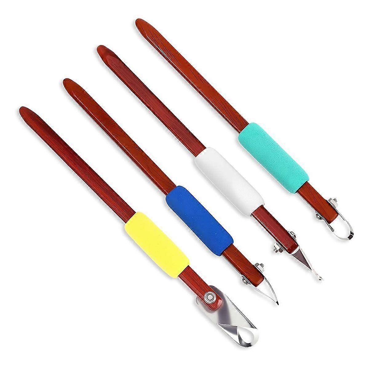 4Pcs Pottery Carving Tool Set Sculpture Scraper Craft Modelling Tools Red Pear Wood Texture Handle