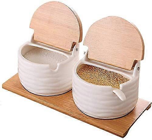 Ceramic Spice Jar with Lid and Spoon, Durable Kitchen Storage Container for Sugar Coffee Tea