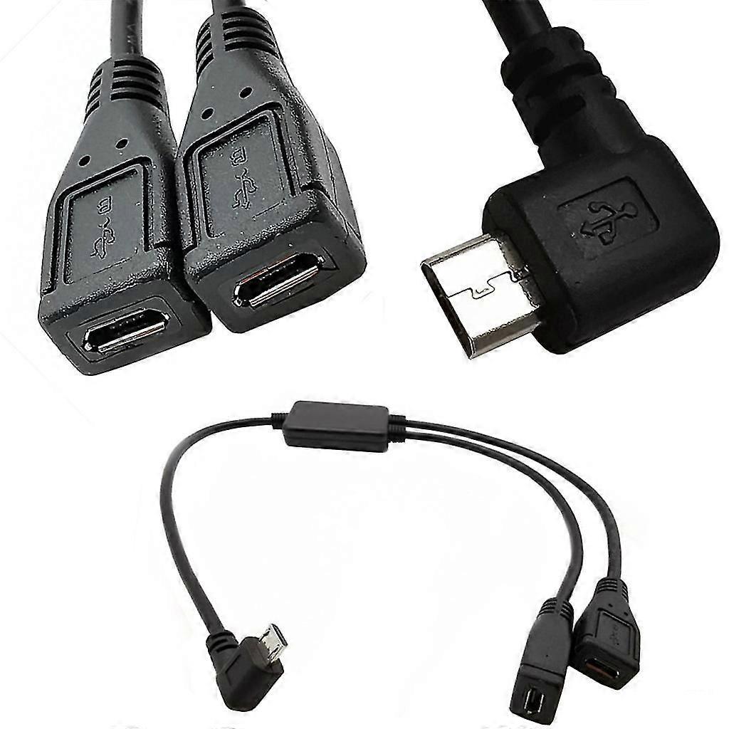 Splitter And Micro Usb Cable 2 In 1 Adapter Charging Data Cord Middle 30cm