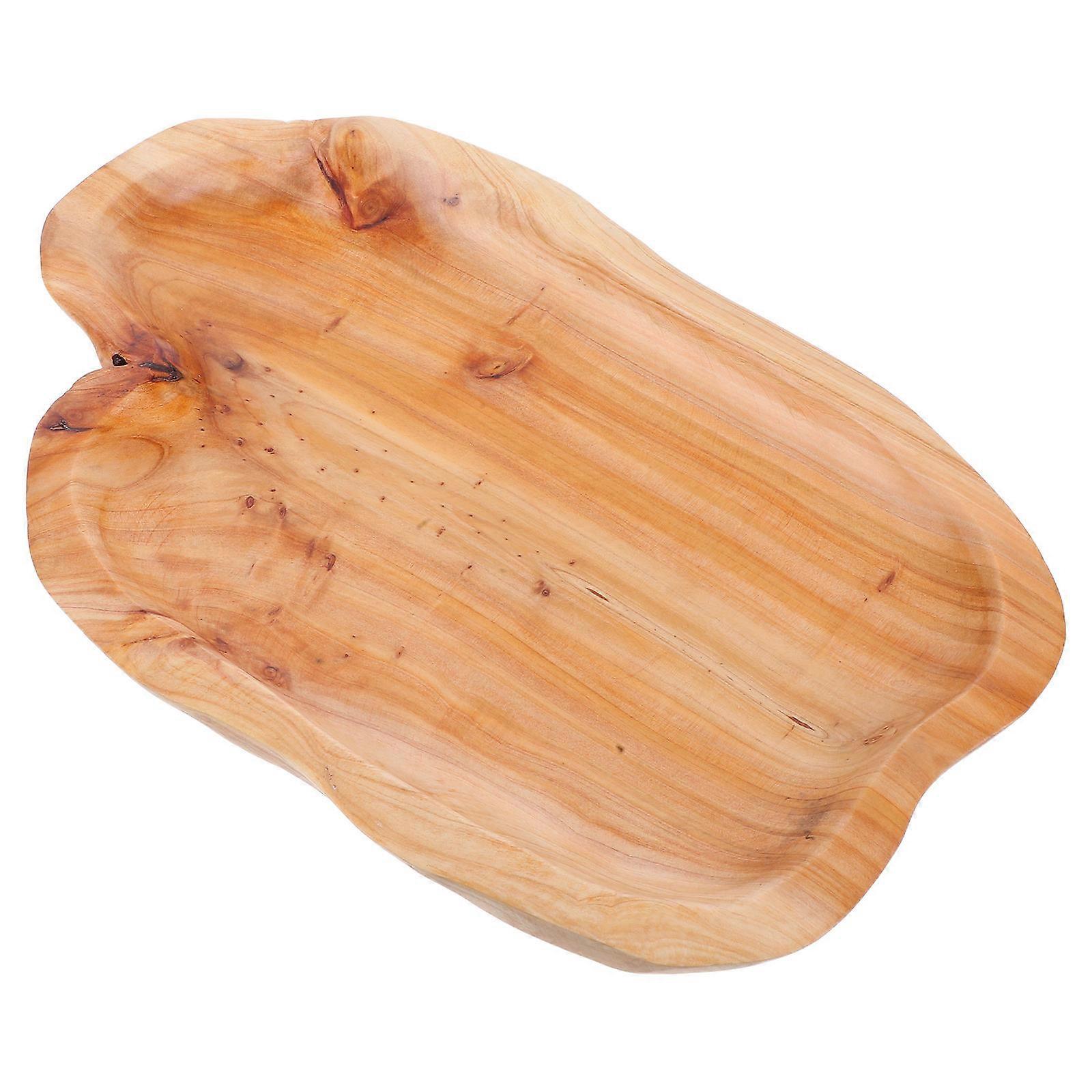 Light Yellow Wooden Tray for Decor 4Pcs Irregular Serving Tray