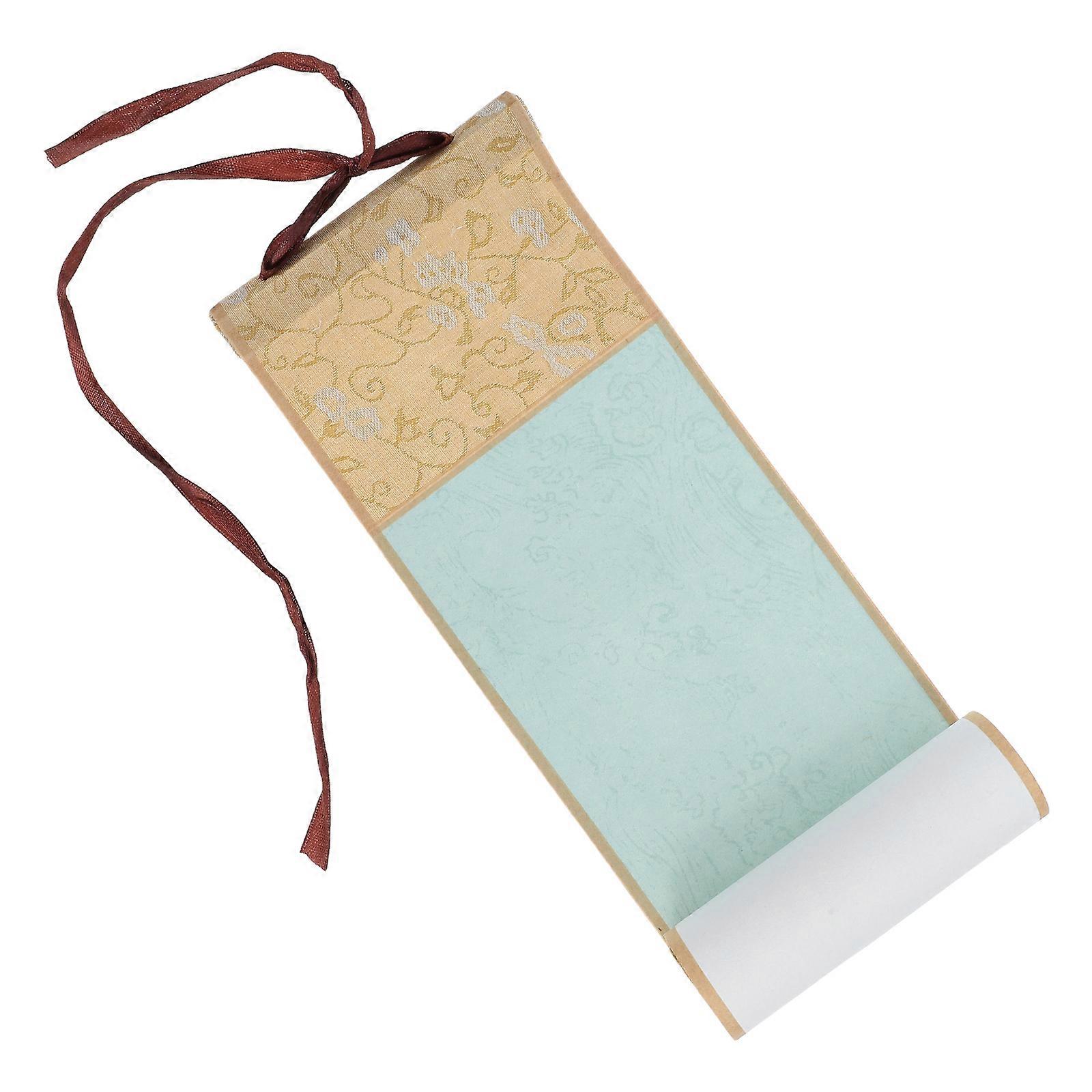 Blank Chinese Calligraphy Scroll for Artistic Writing Use with Wooden Rod