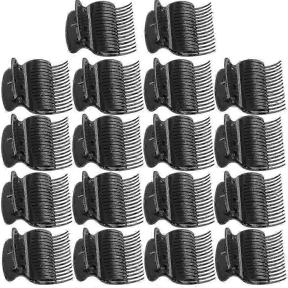 18 Pieces Hot Roller Clips Plastic Curler Claw (black)
