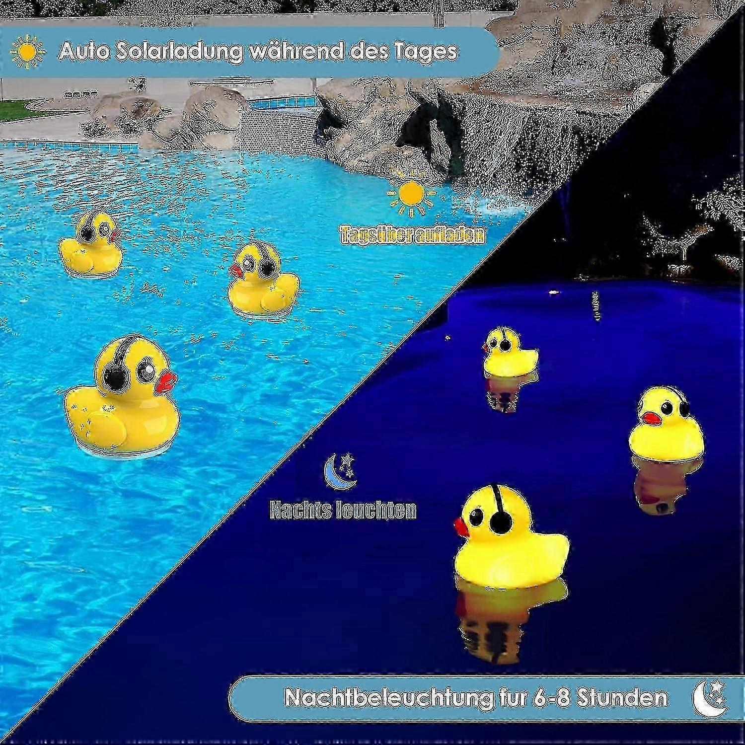 4pcs Floating Pool Lights Duck, 8cm Mini Floating Pool Lights PK