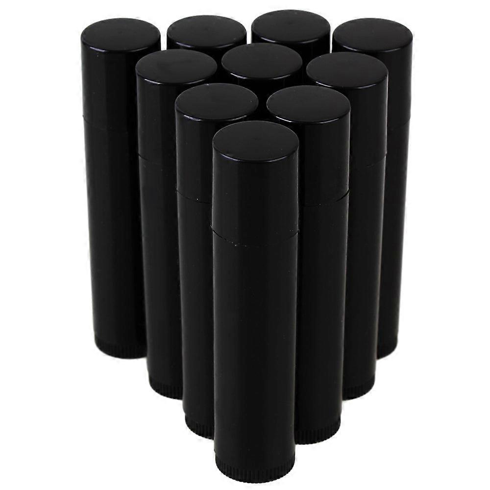 25Pcs 5ml Empty Lip Balm Tubes Black Plastic Lip Gloss Containers for DIY Travel Storage