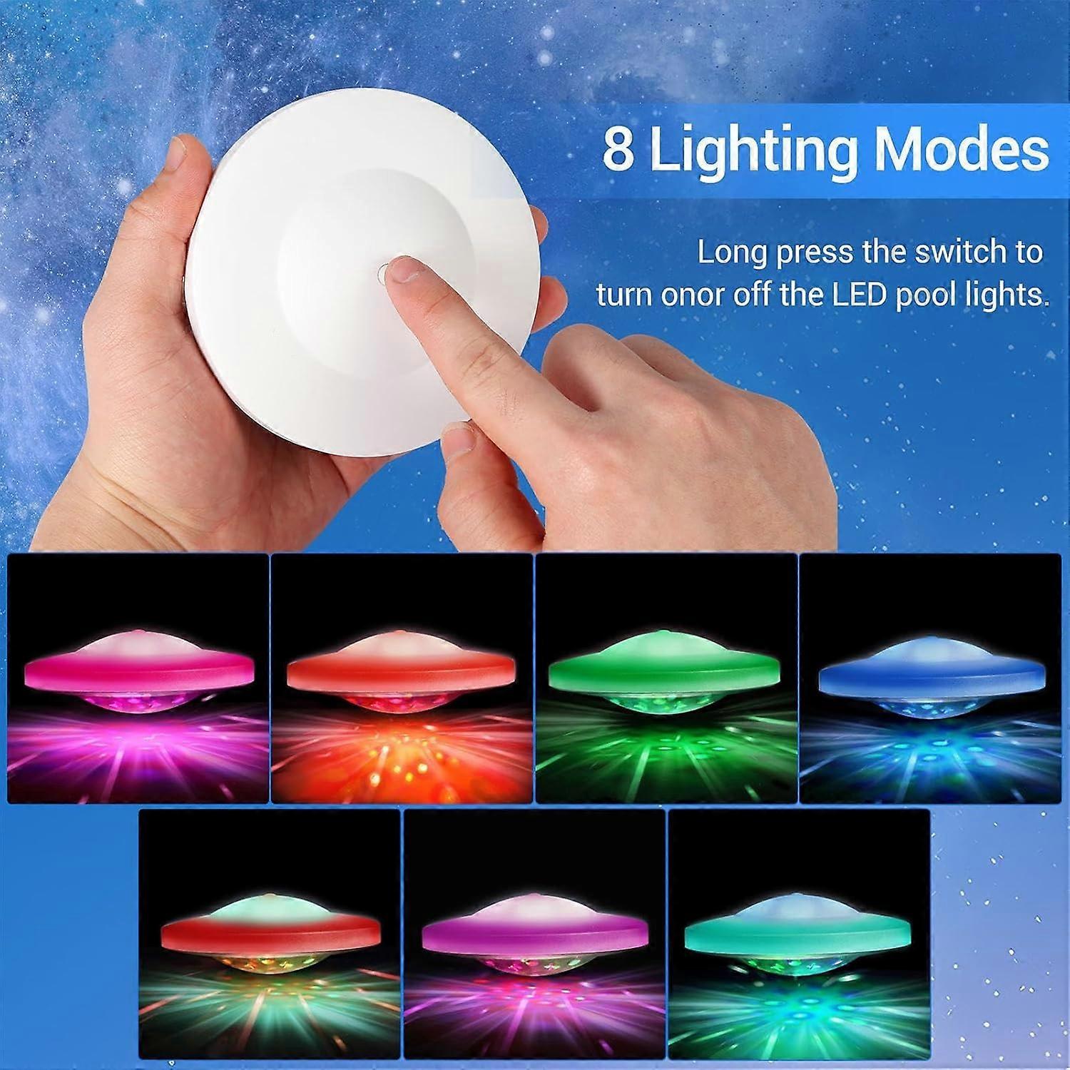 Floating Pool Lights Waterproof LED Glow Orb Multicolor 7 Dynamic Effects for Backyard Pool Decor and Parties
