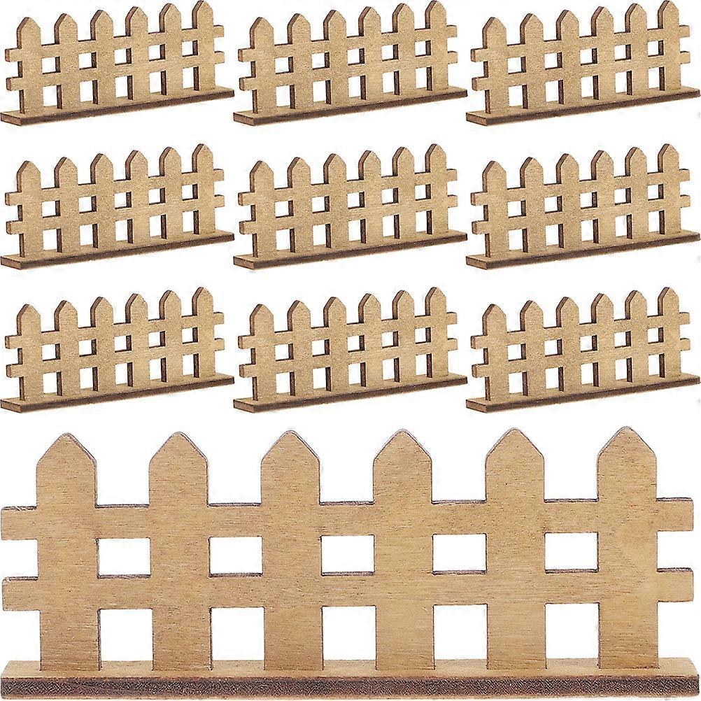 Clôture miniature en bois kaki pour bonsaï, idéale pour les micro-aménagements paysagers (12 pièces).