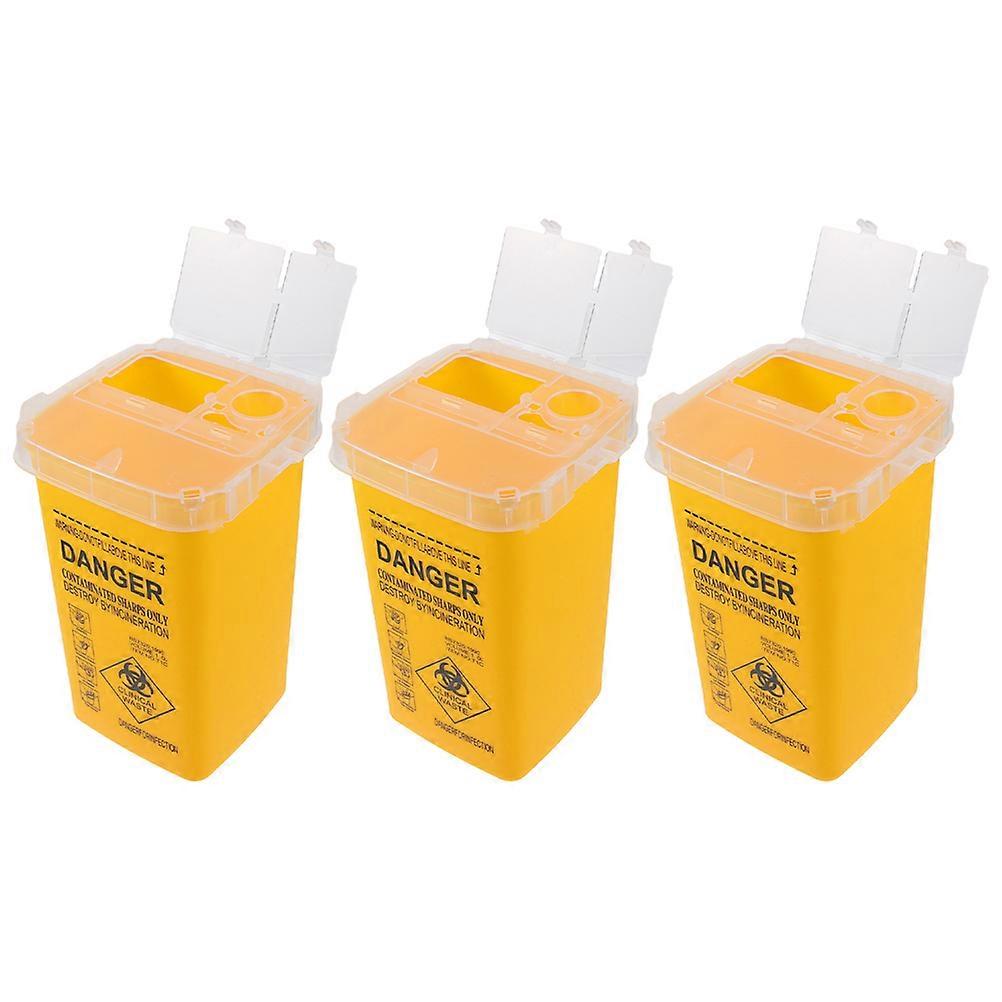 Sharps Container Sharps Disposal Container with Flip Lid for Clinic 3Pcs