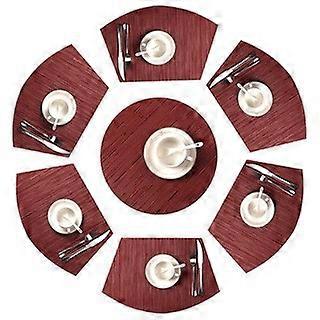 Große, keilförmige Tischsets, hitzebeständig, runde Tischsets, abwischbar, strapazierfähig, 7er-Set