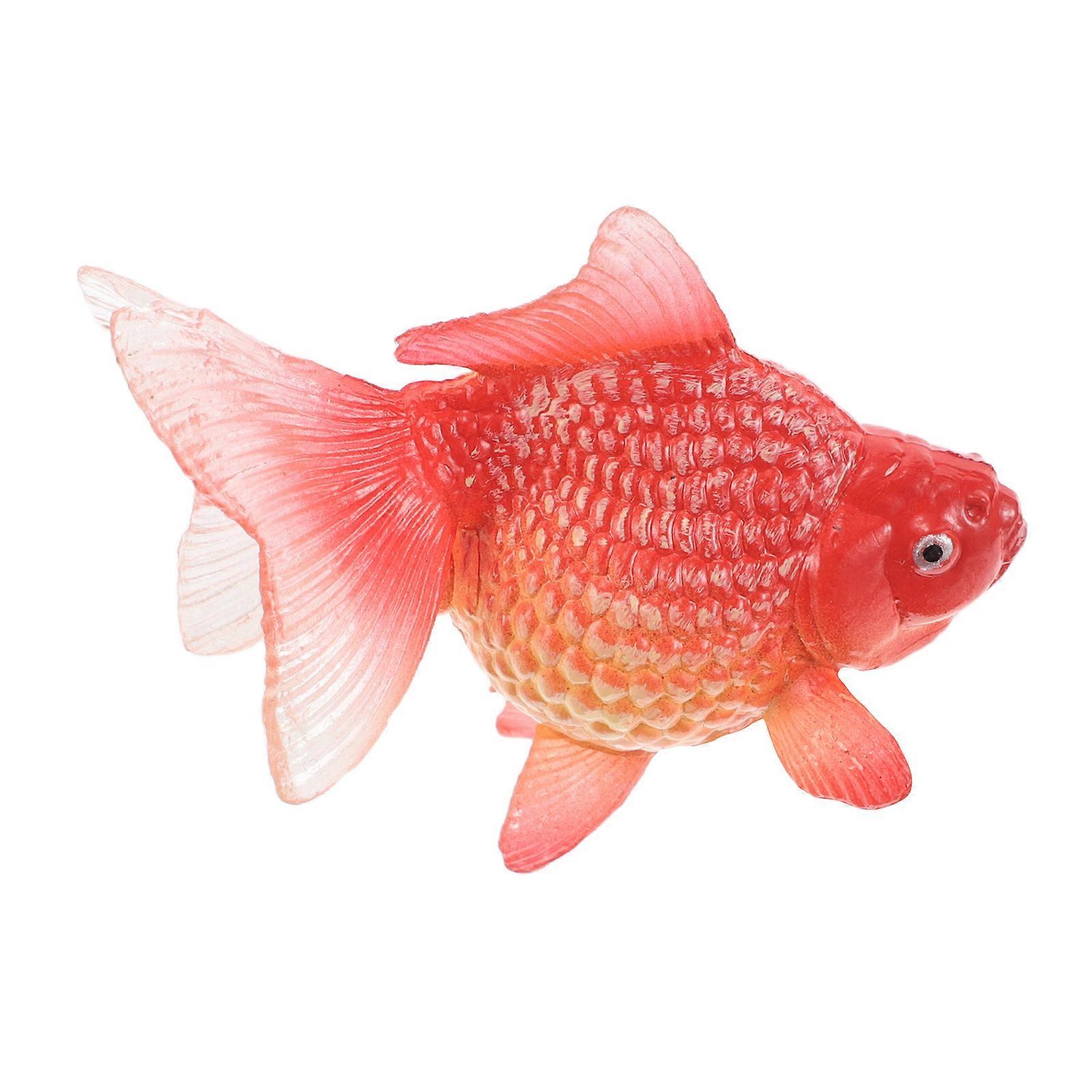 Fish Aquarium Decor Plastic Goldfish Simulation Model for Tank 5Pcs Red