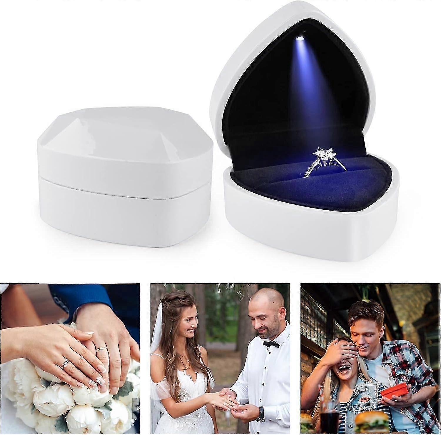 Ring Box With Led Light Gift Box Ring Case,For Proposal,Engagement,Wedding