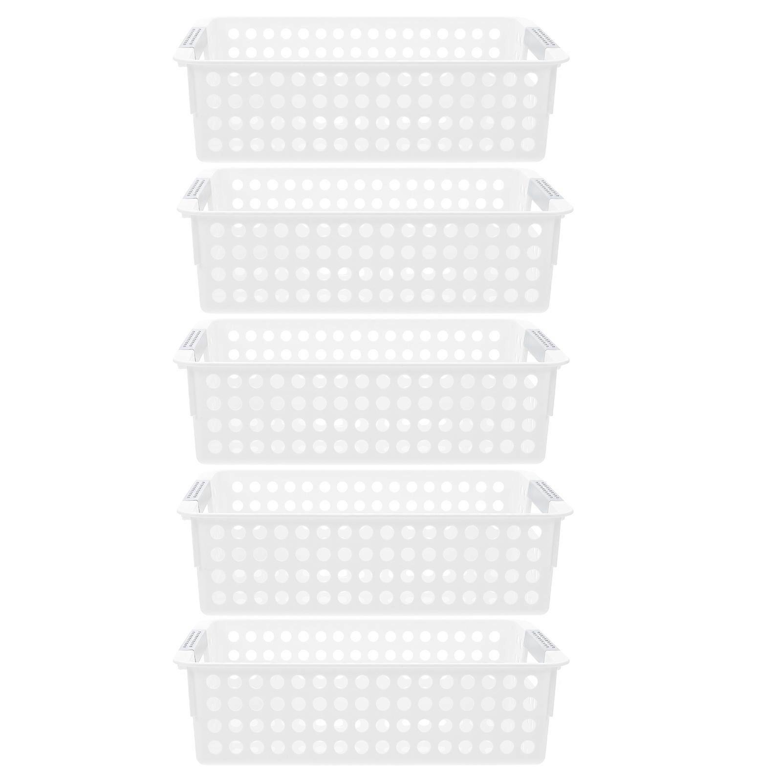 Rectangular Plastic Storage Baskets 10 Pcs For Bathroom And Kitchen Supplies 26.6X17.2Cm White Professional Manufacturing Technology