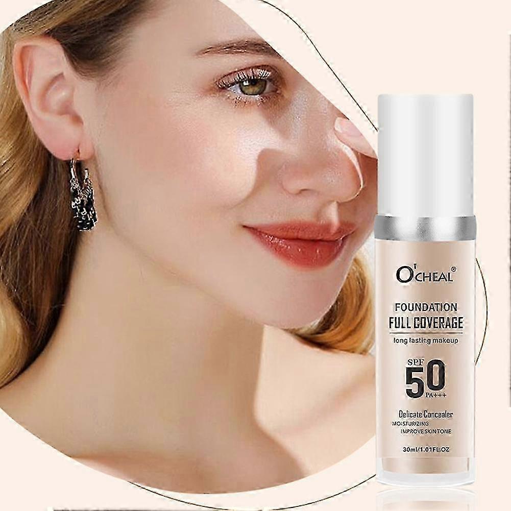 Lightweight Breathable Foundation 30ml Oil Free Long Lasting Full Coverage Natural Look Makeup For All Skin Types Non Comedogenic